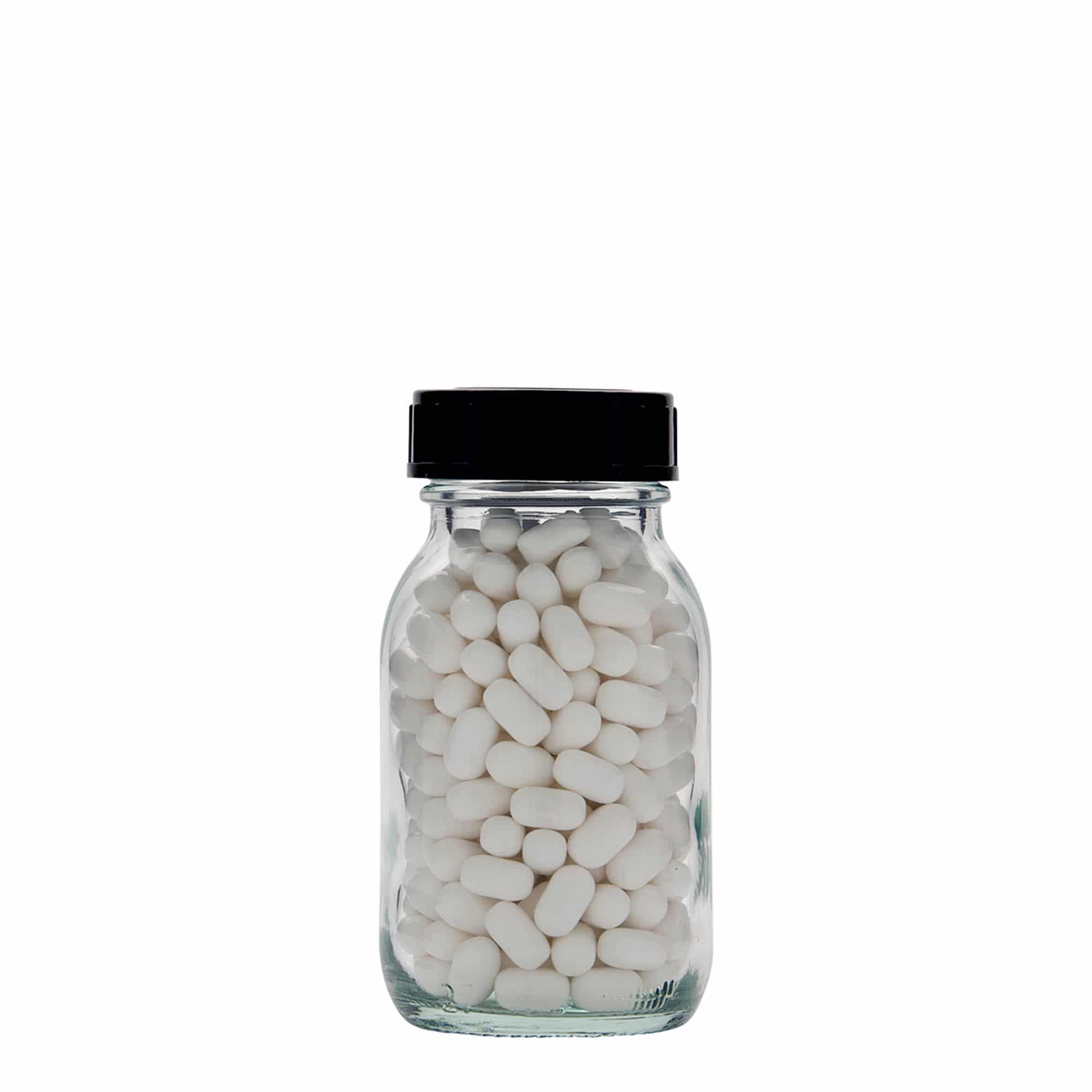 125 ml leveäkaulainen lasi, suuaukko: DIN 40