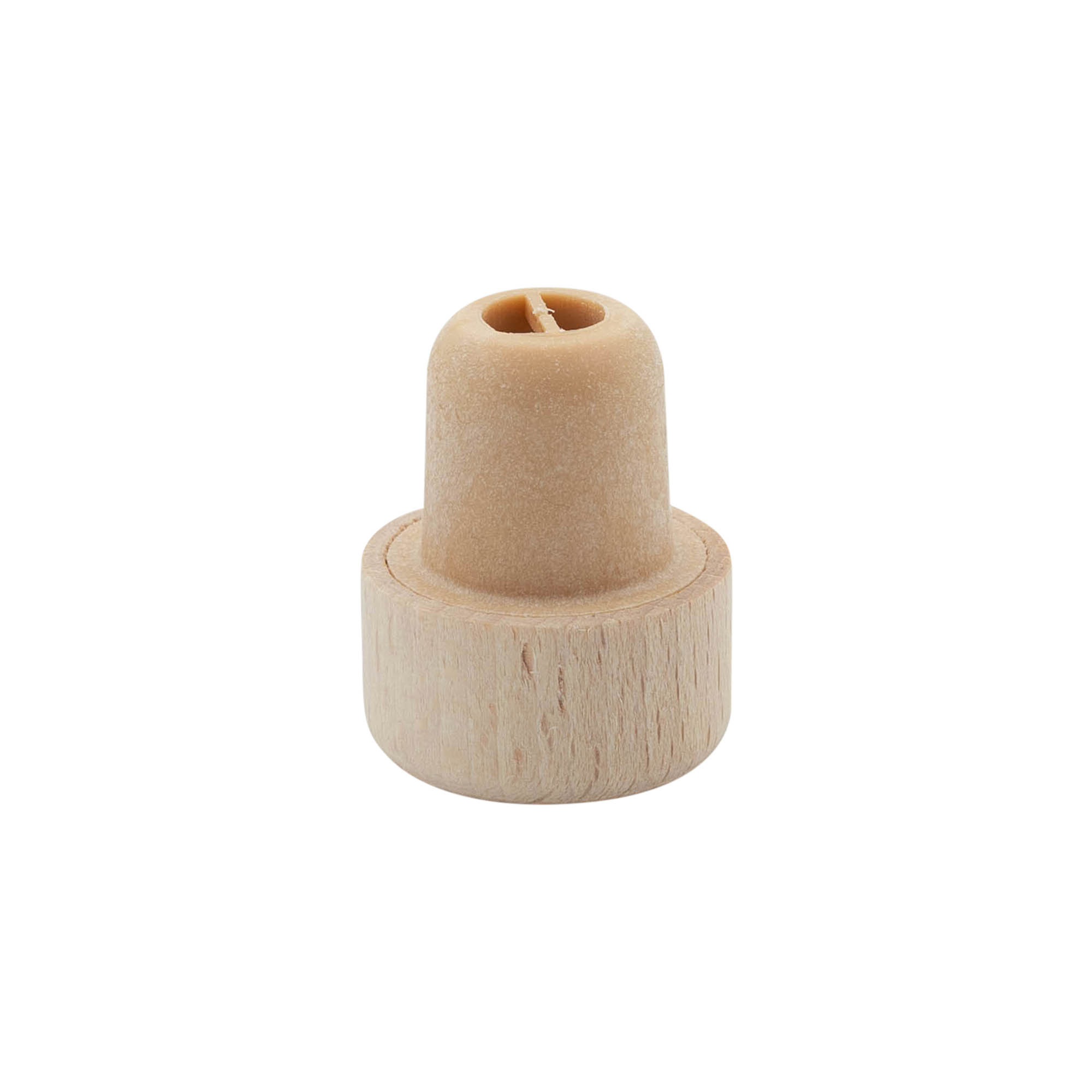 Kahvakorkki annosteluaukolla 19 mm, puu/muovi, beige, suuaukolle: korkki Kahvakorkki annosteluaukolla 19 mm, puu/muovi, beige, suuaukolle: korkki