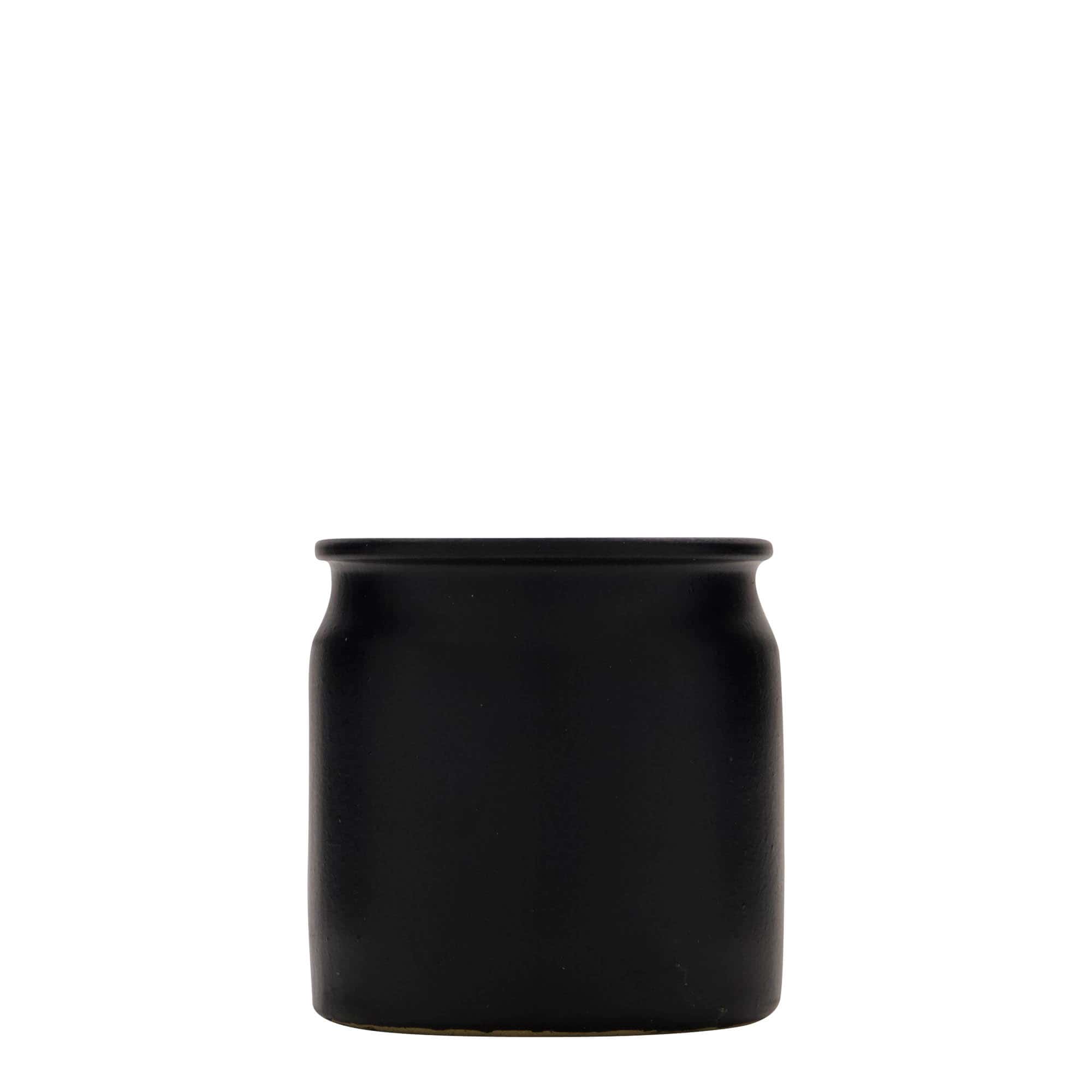 160 ml keraaminen ruukku, keramiikka, musta, suu: korkki 160 ml keraaminen ruukku, keramiikka, musta, suu: korkki