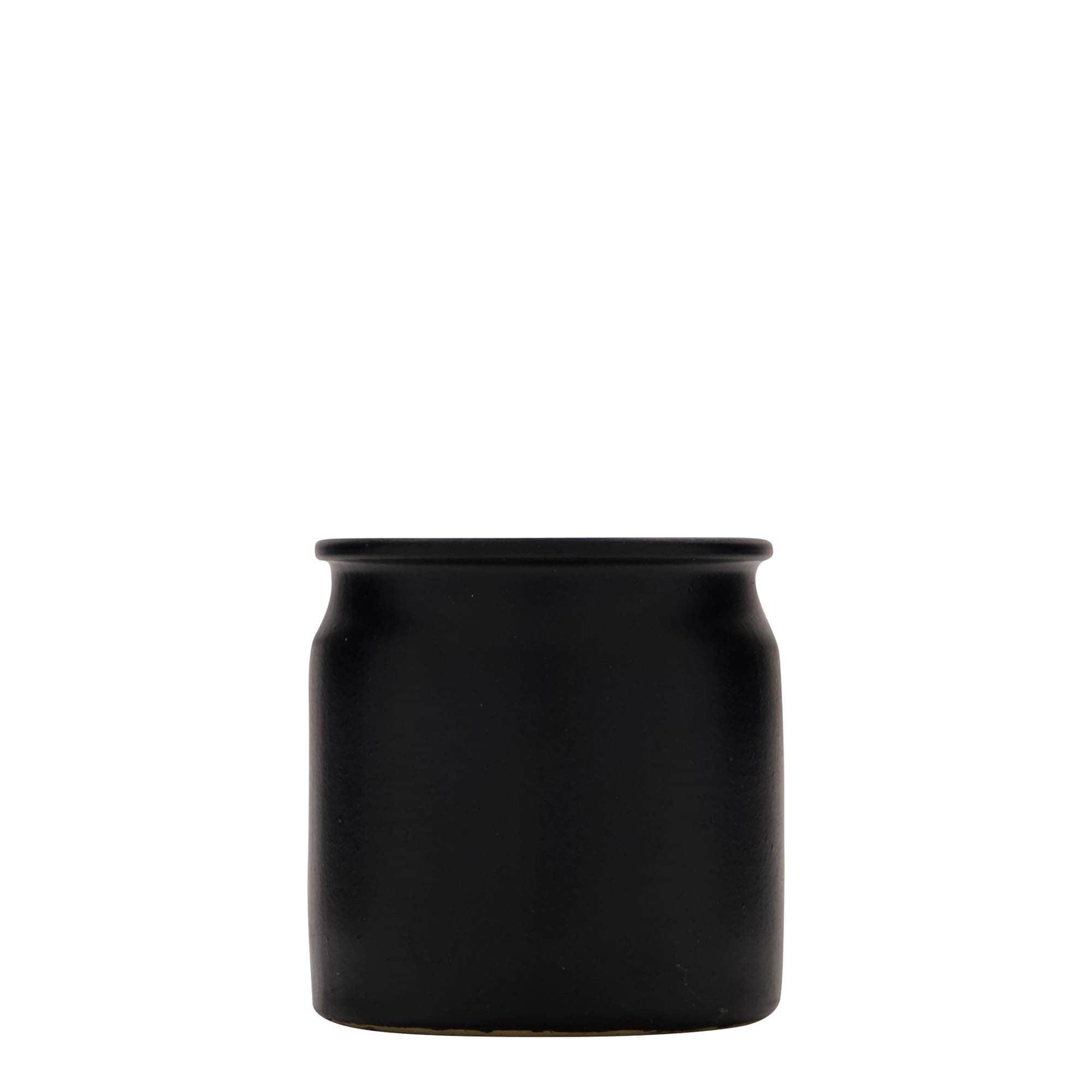 160 ml saviruukku, keramiikka, musta, suuaukko: korkki