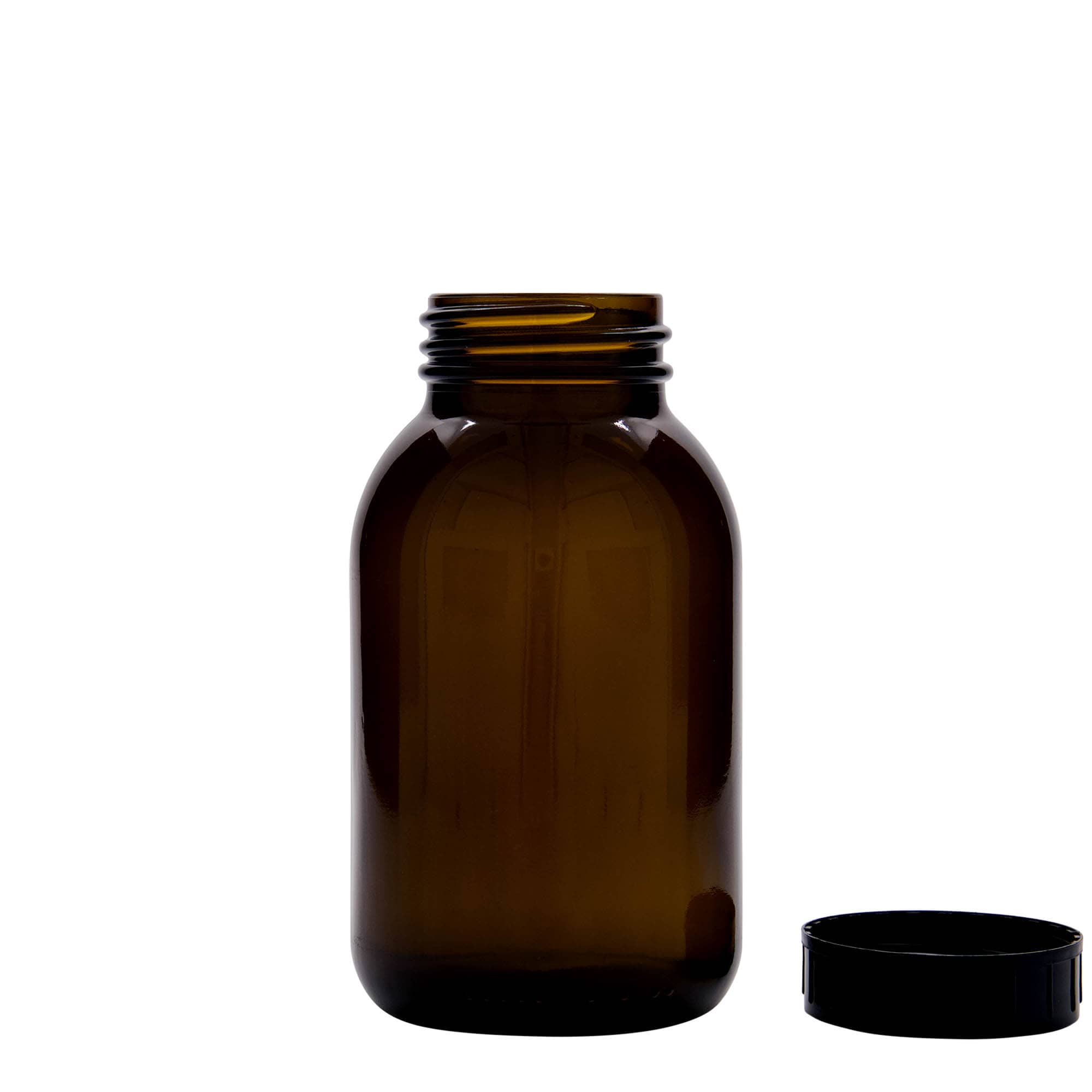 500 ml leveäkaulainen lasi, ruskea, suuaukko: DIN 55