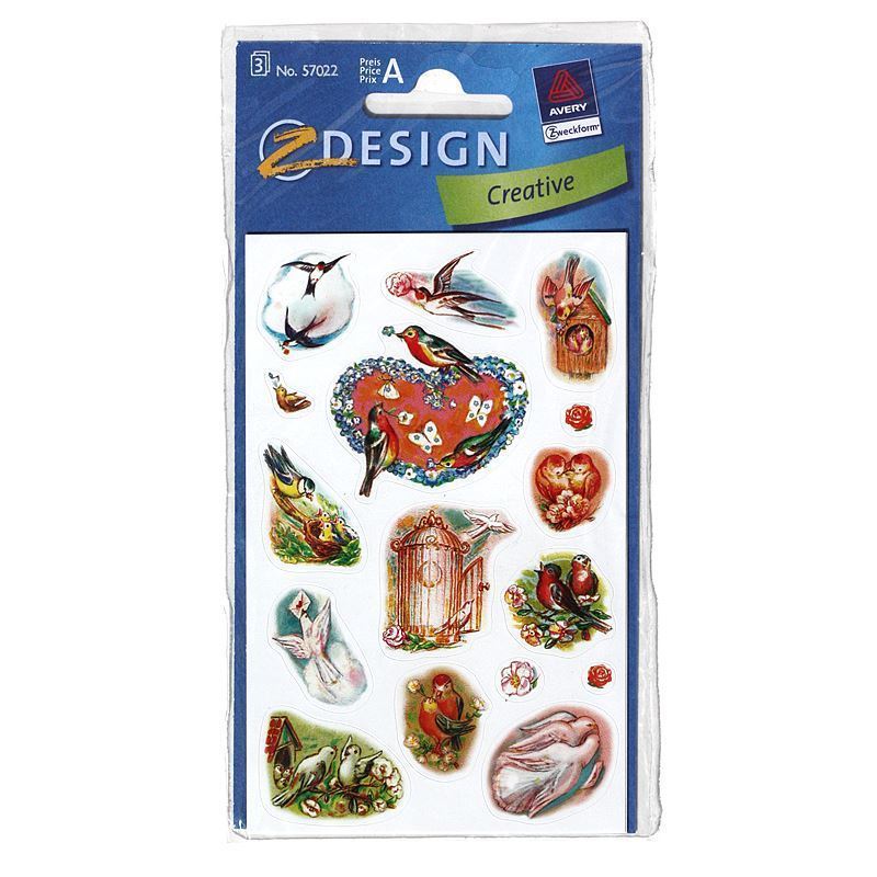 Zweckform-tarrat 'Kyyhkyt', paperi, monivärinen Zweckform-tarrat 'Kyyhkyt', paperi, monivärinen