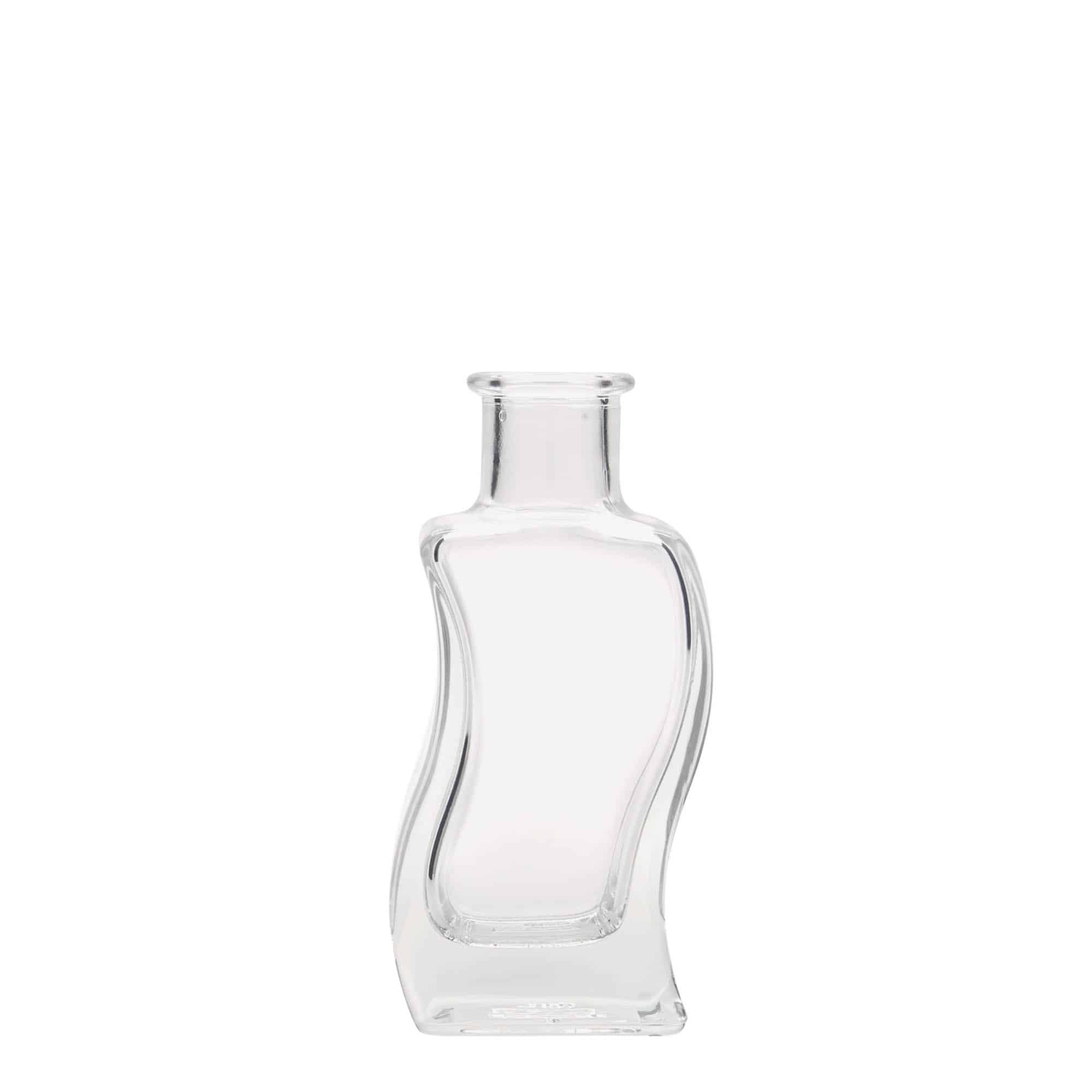 100 ml lasipullo 'Aallot', neliö, suu: korkki