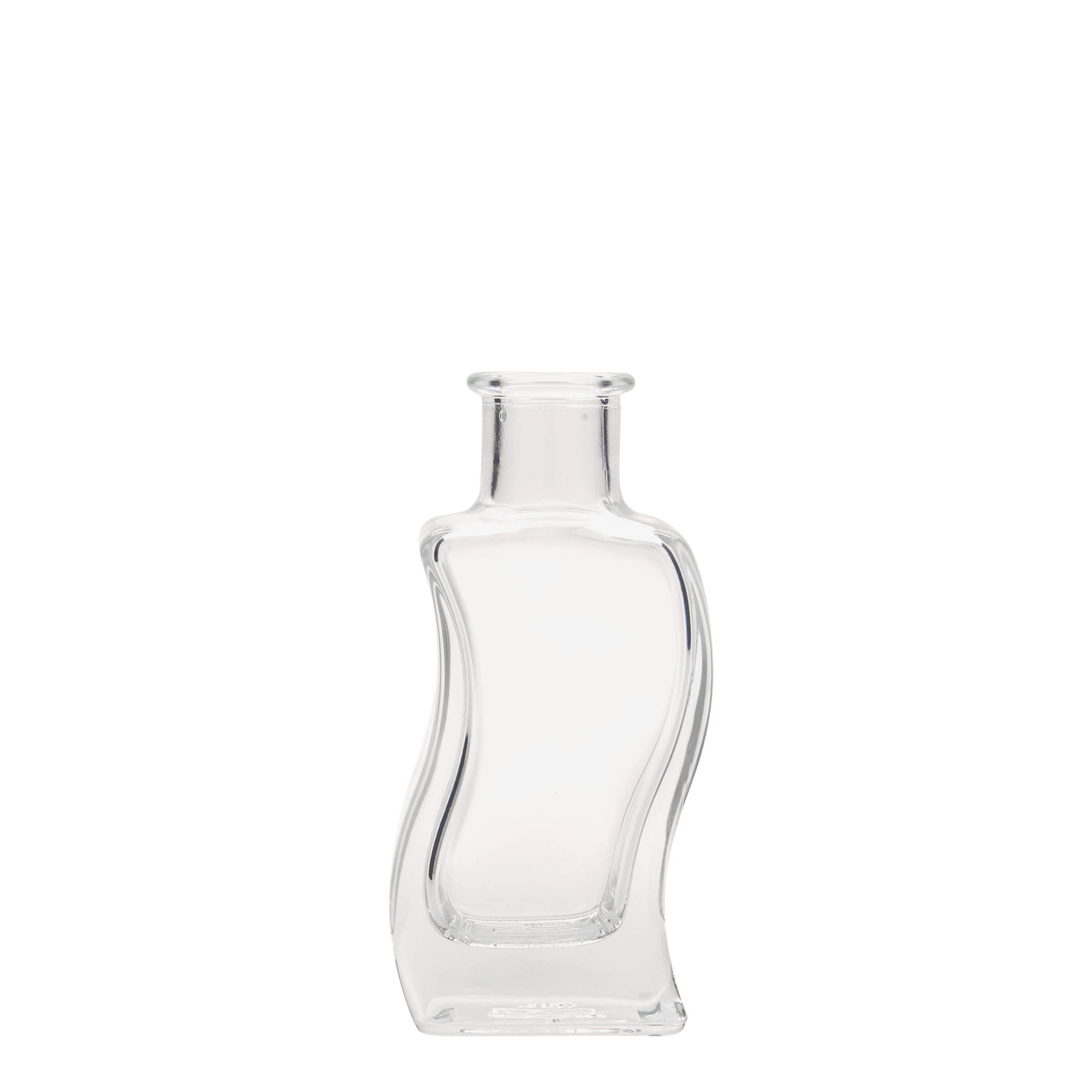 100 ml lasipullo 'Aalto', neliömäinen, suuaukko: korkki 100 ml lasipullo 'Aalto', neliömäinen, suuaukko: korkki