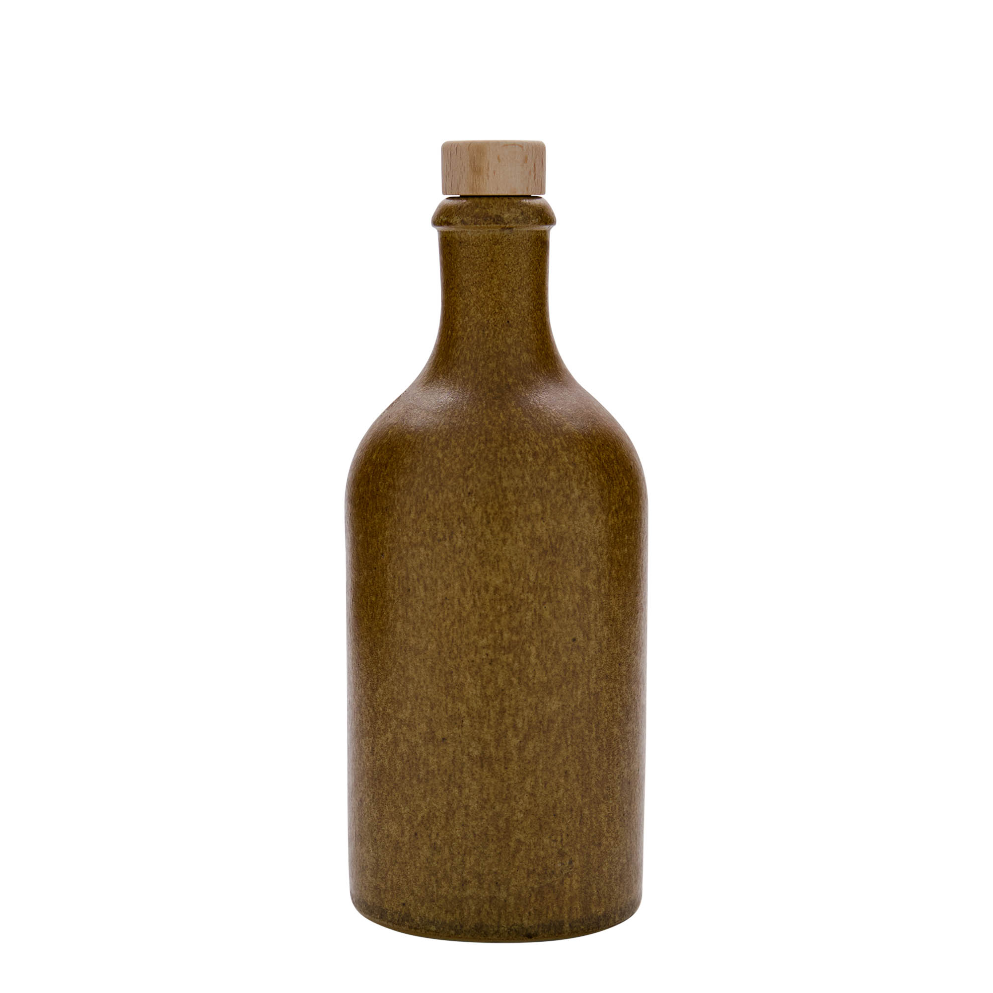 500 ml saviruukku, kivikeramiikka, ruskea-kristalli, suuaukko: korkki