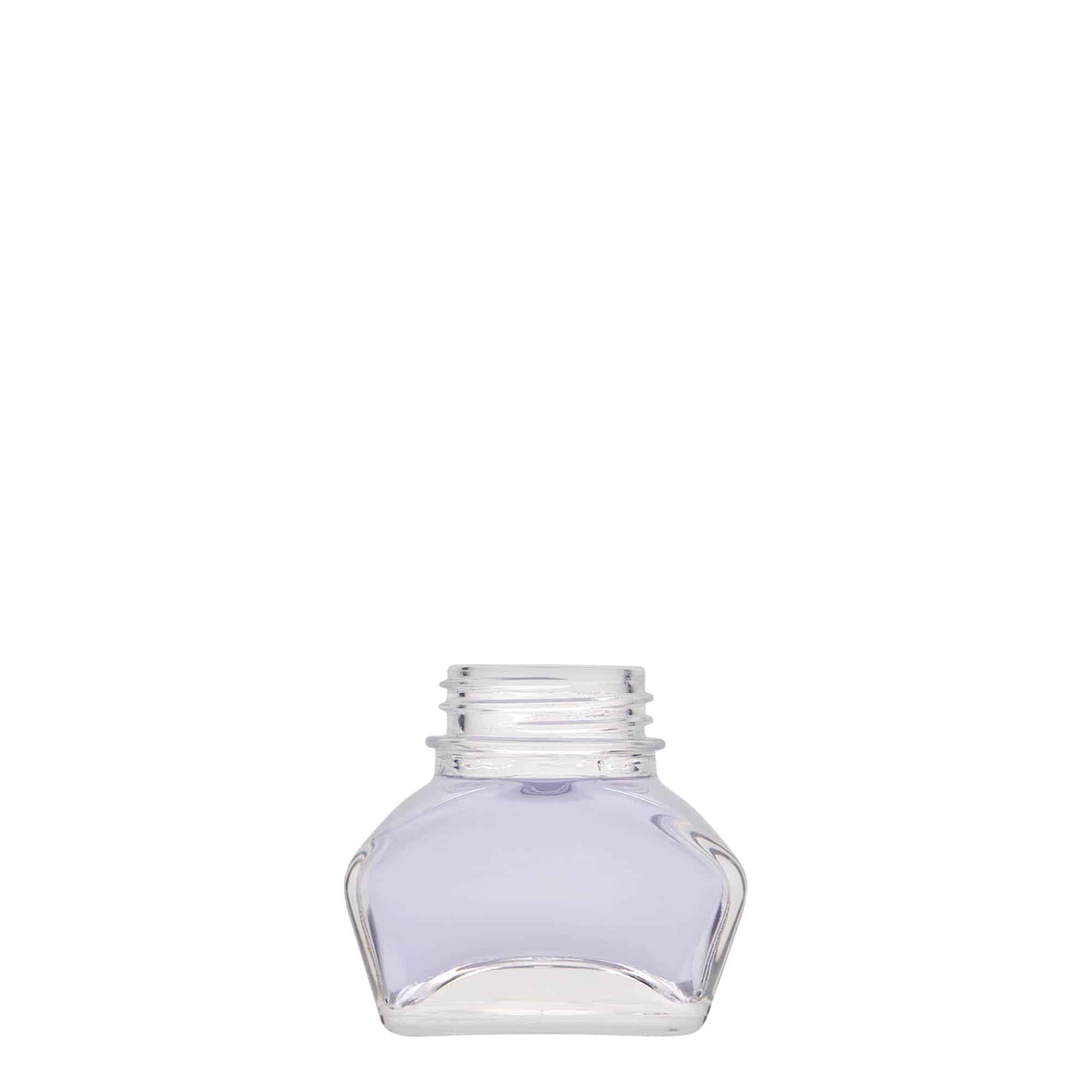 30 ml mustepullo, suorakulmainen, suuaukko: ruuvikorkki 30 ml mustepullo, suorakulmainen, suuaukko: ruuvikorkki