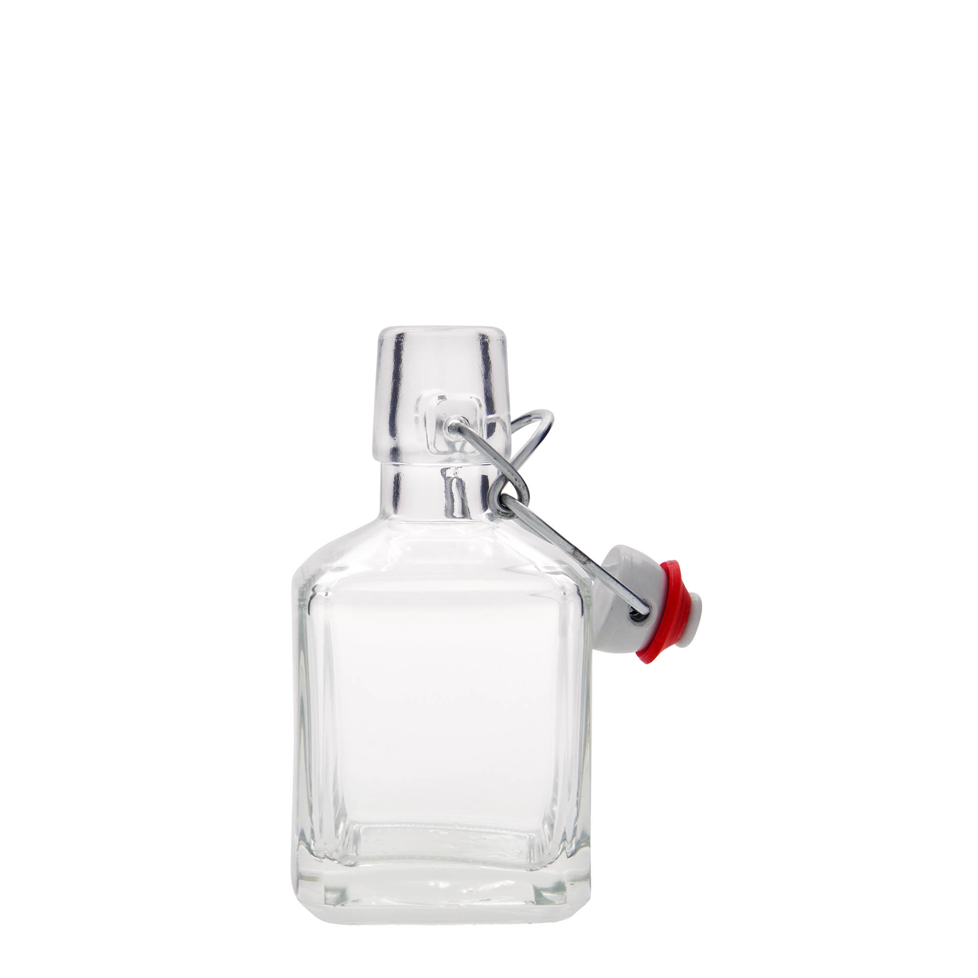 200 ml lasipullo 'Kubica', neliömäinen, suuaukko: peltisuljin