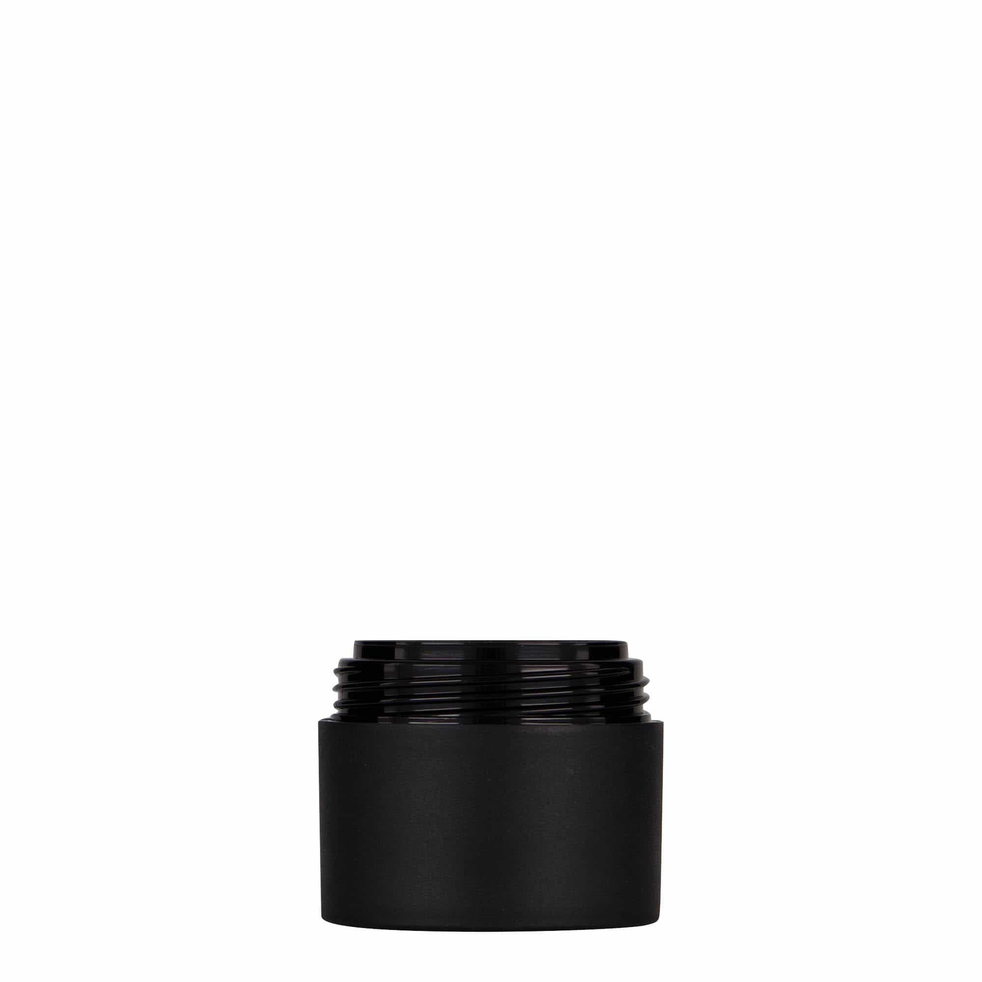 30 ml muovipurkki 'Antonella', PP, musta, suuaukko: ruuvikorkki