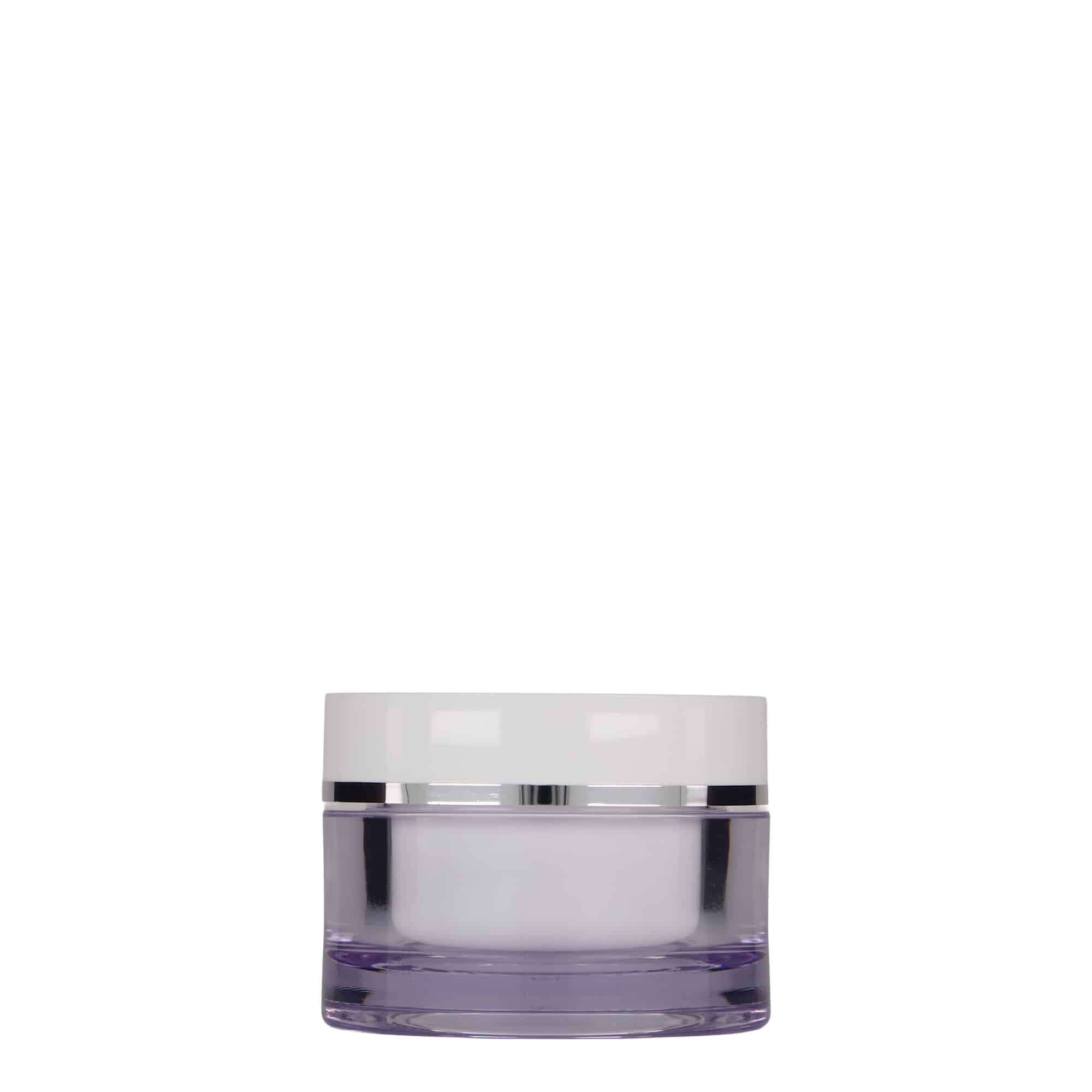 50 ml rasia, SAN-muovi, valk., suu: Kierrekorkki
