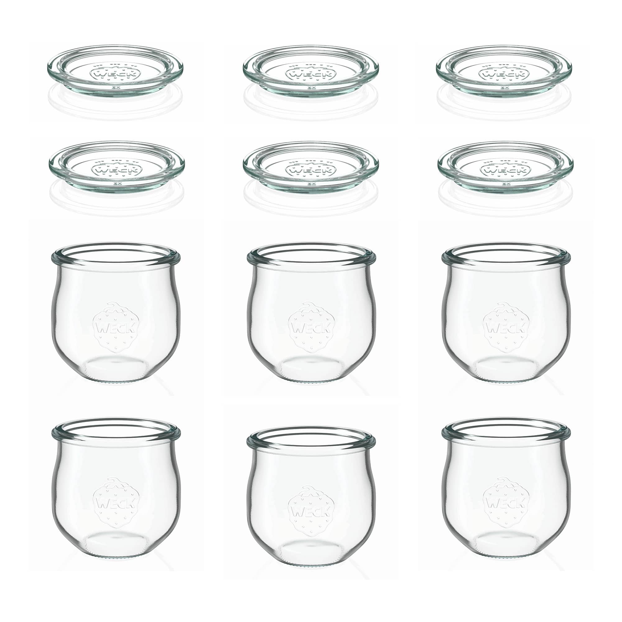 6x 370 ml WECK-tulppalasi lasikannella RR 80