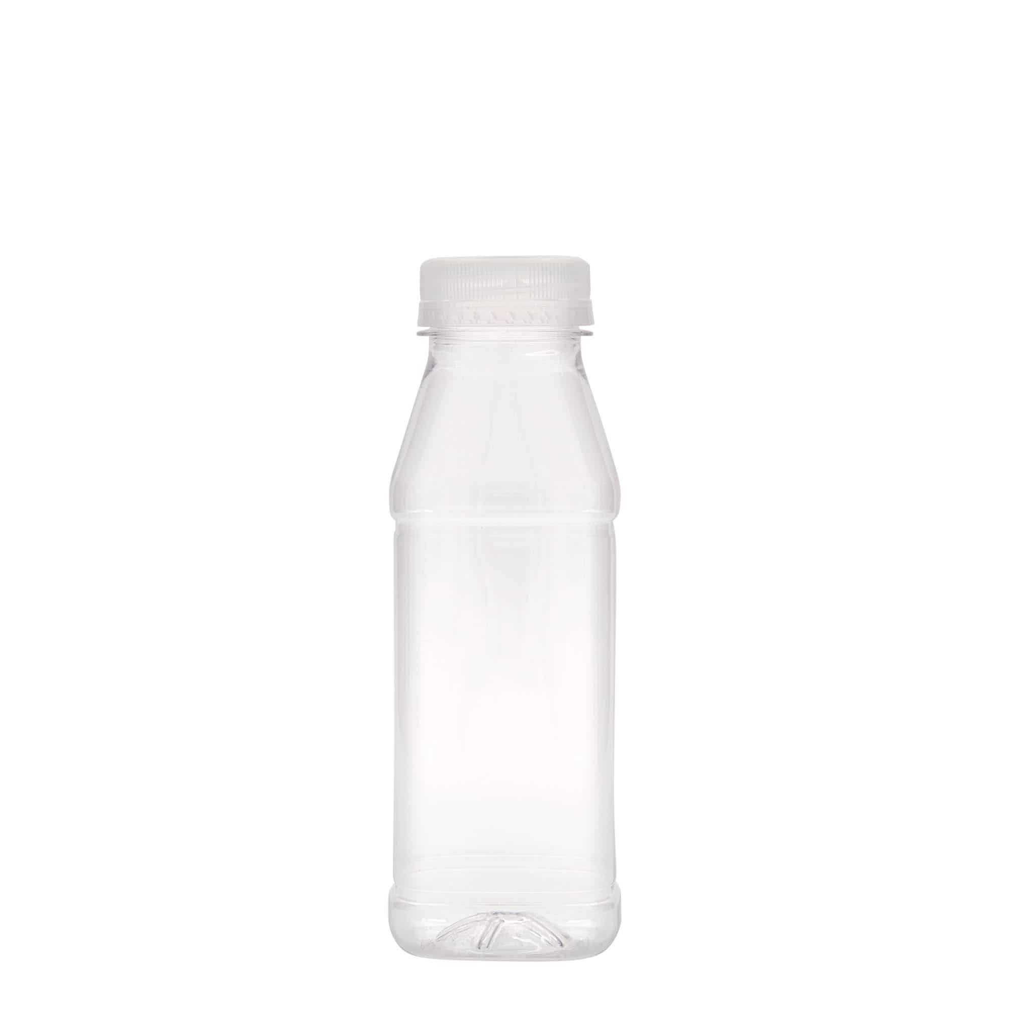 330 ml PET-pullo 'Milk and Juice Carré', neliö, muovi, suu: 38 mm
