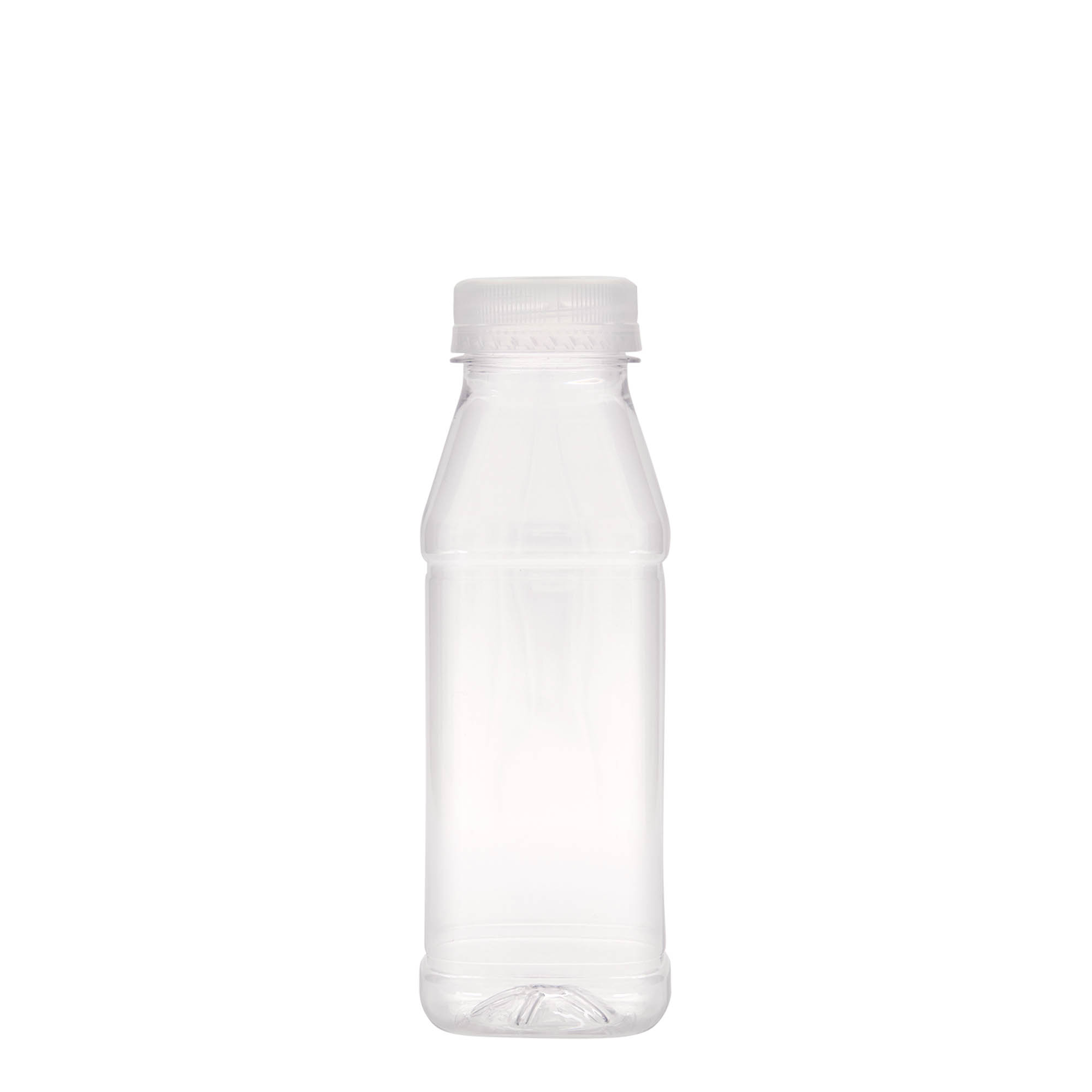 330 ml PET-pullo 'Milk and Juice Carré', neliö, muovi, suuaukko: 38 mm