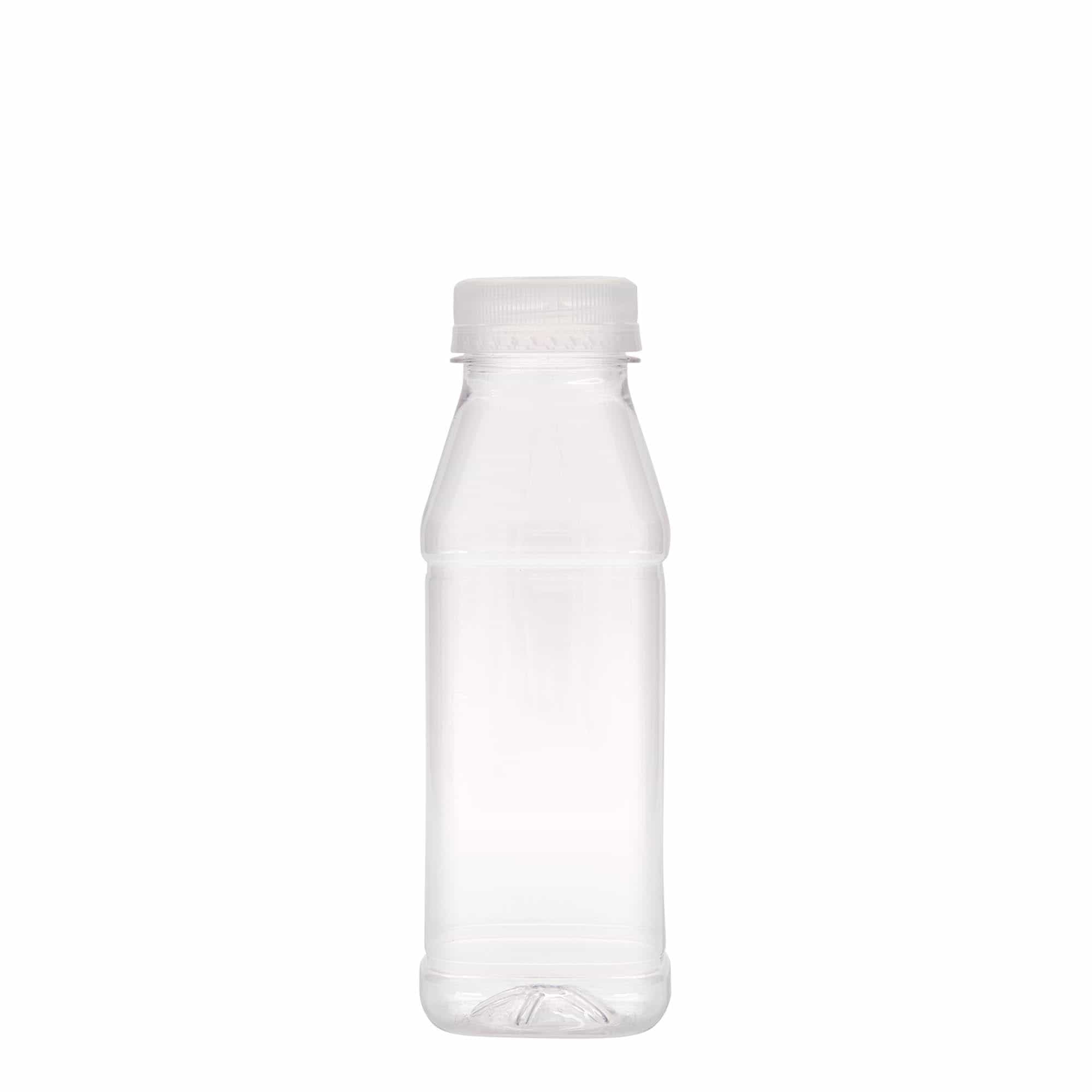 330 ml PET-pullo 'Milk and Juice Carré', neliö, muovi, suuaukko: 38 mm