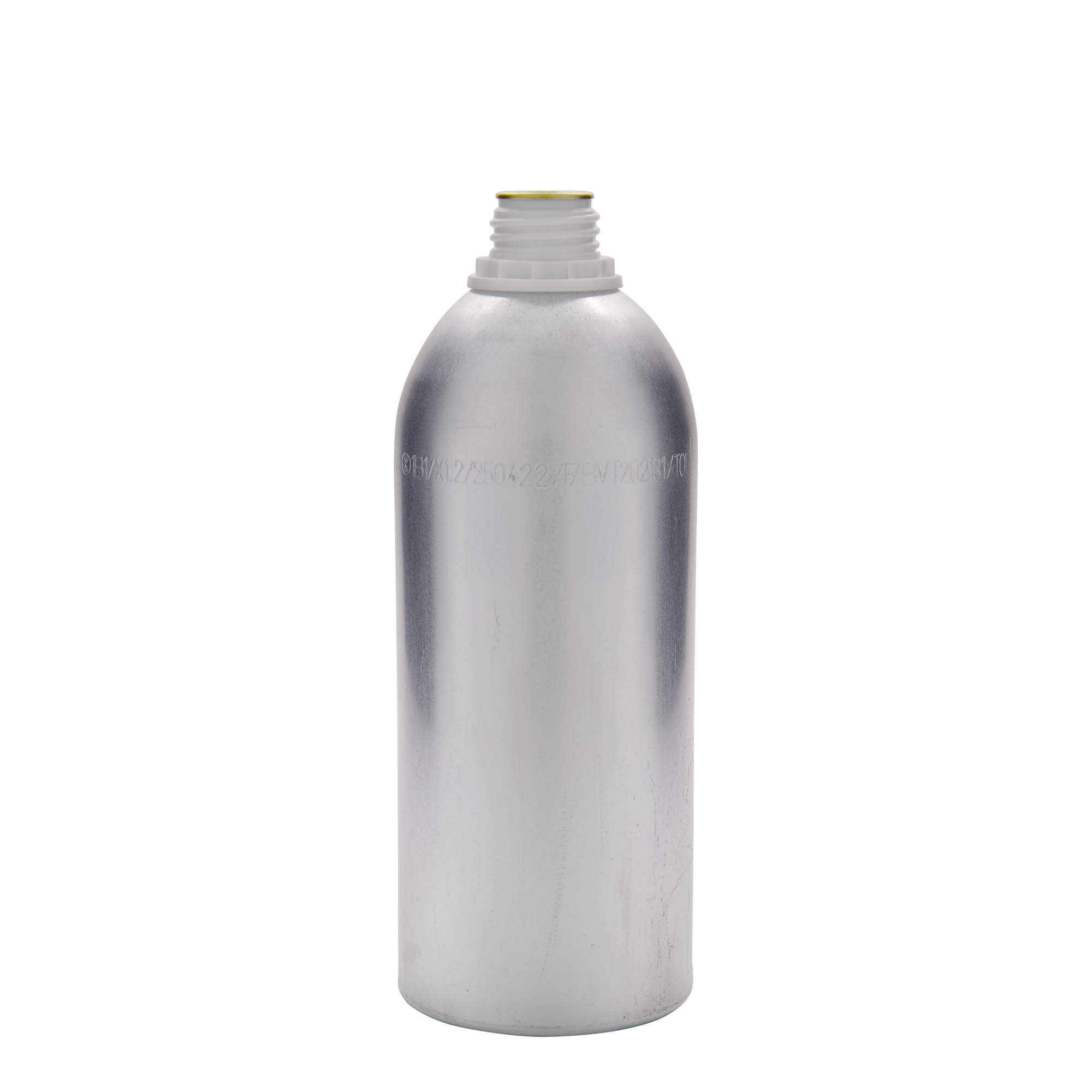 1100 ml alumiinipullo, metalli, hopea, suuaukko: DIN 32