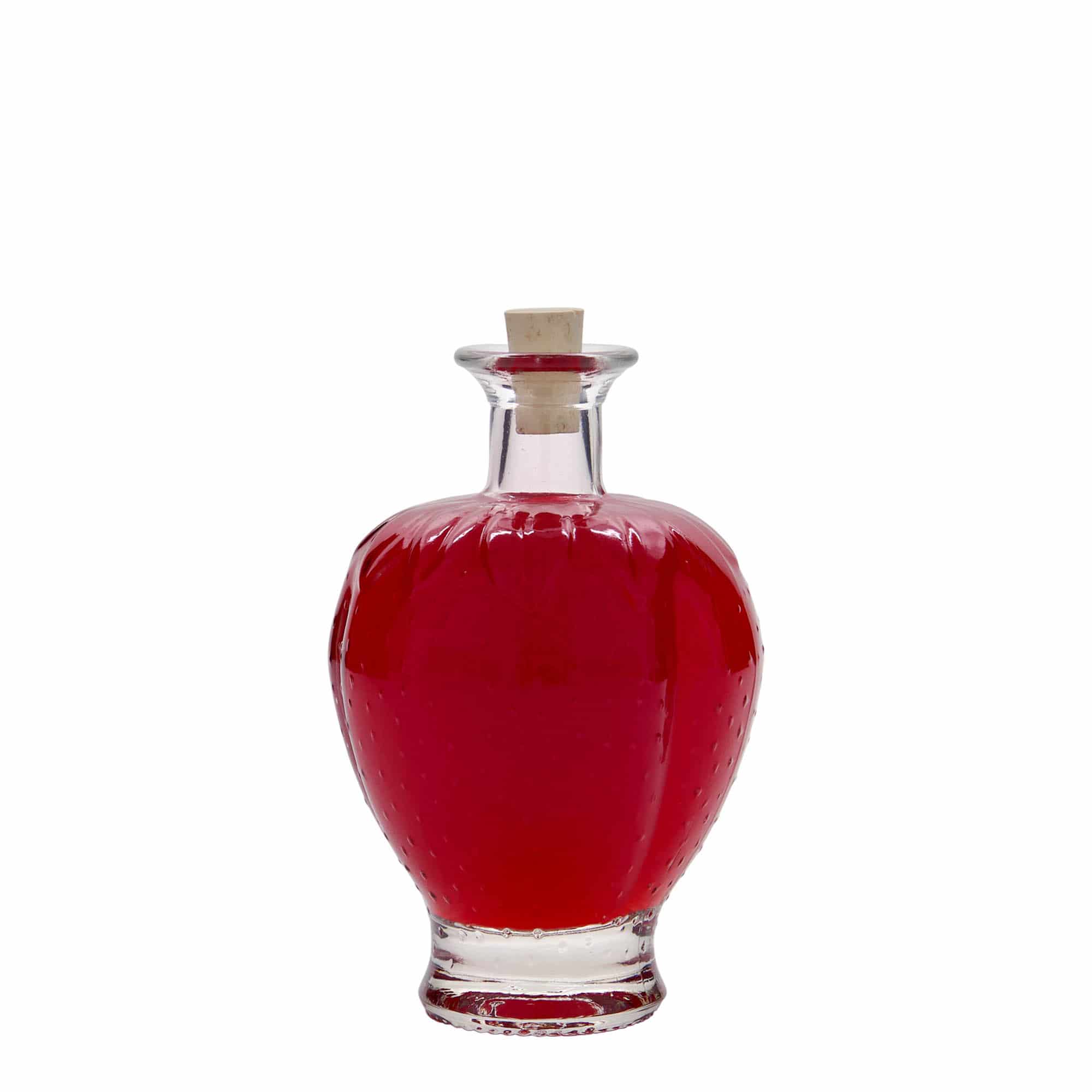 200 ml lasipullo 'Mansikat', suu: korkki