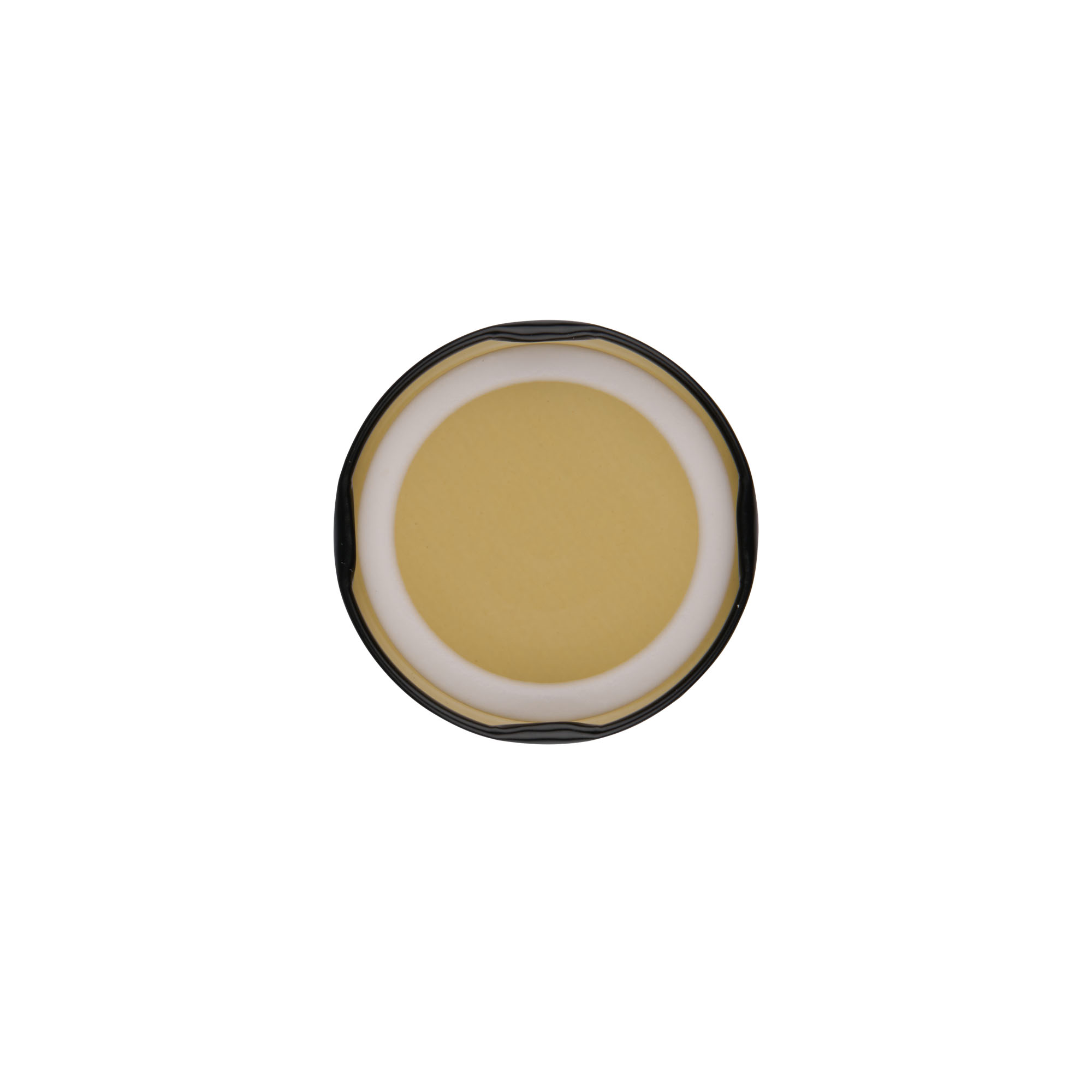 Twist-Off-kansi, valkoinen pelti, musta, suuaukolle: TO 58