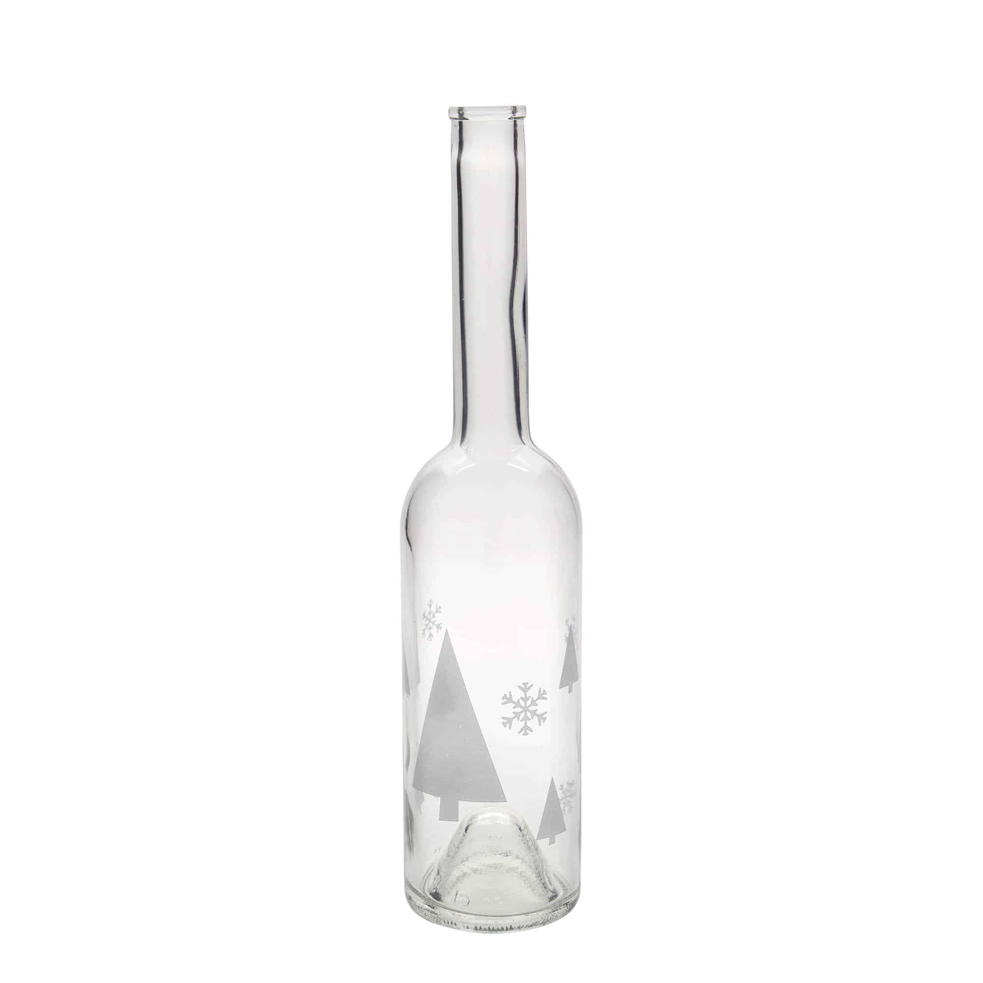 500 ml lasipullo 'Ooppera', kuvio: lumihiutaleet, suu: korkki 500 ml lasipullo 'Ooppera', kuvio: lumihiutaleet, suu: korkki