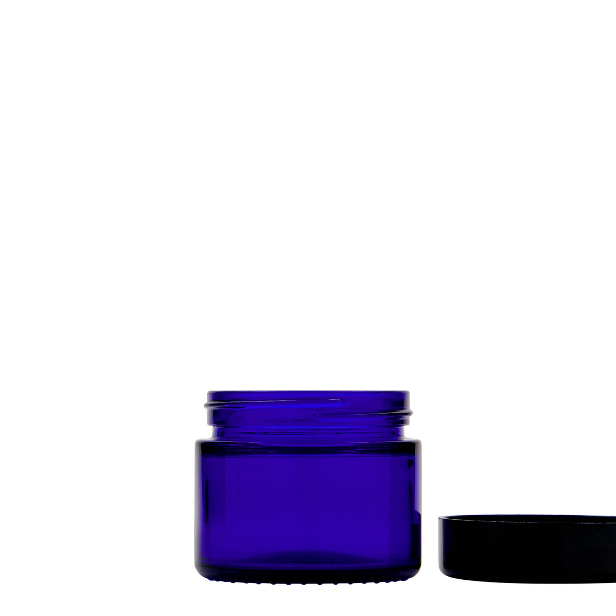 50 ml purkki 'Blue Edition', lasia, kuninkaansininen, suu: ruuvikorkki 50 ml purkki 'Blue Edition', lasia, kuninkaansininen, suu: ruuvikorkki