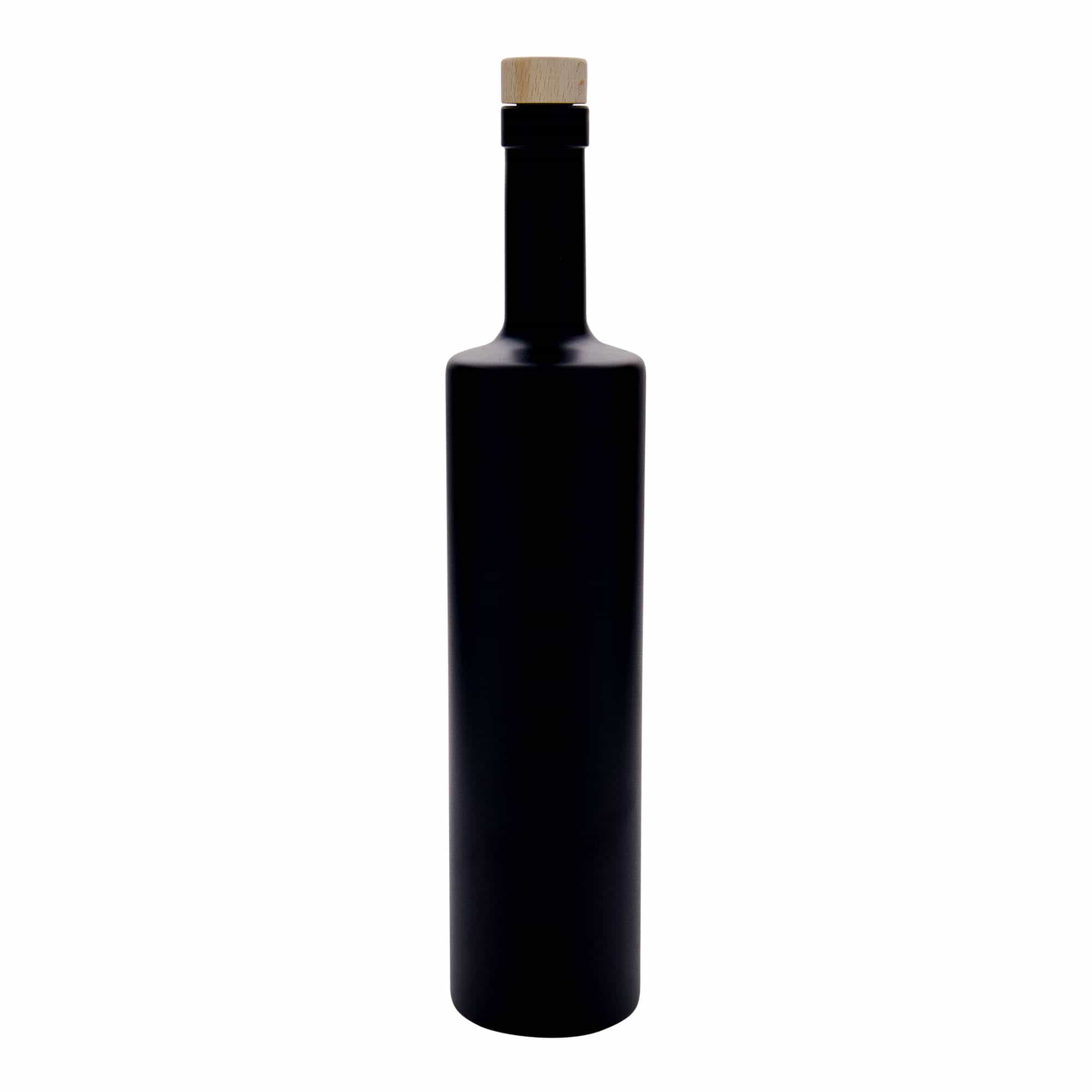 700 ml lasipullo 'Centurio', musta, suu: korkki