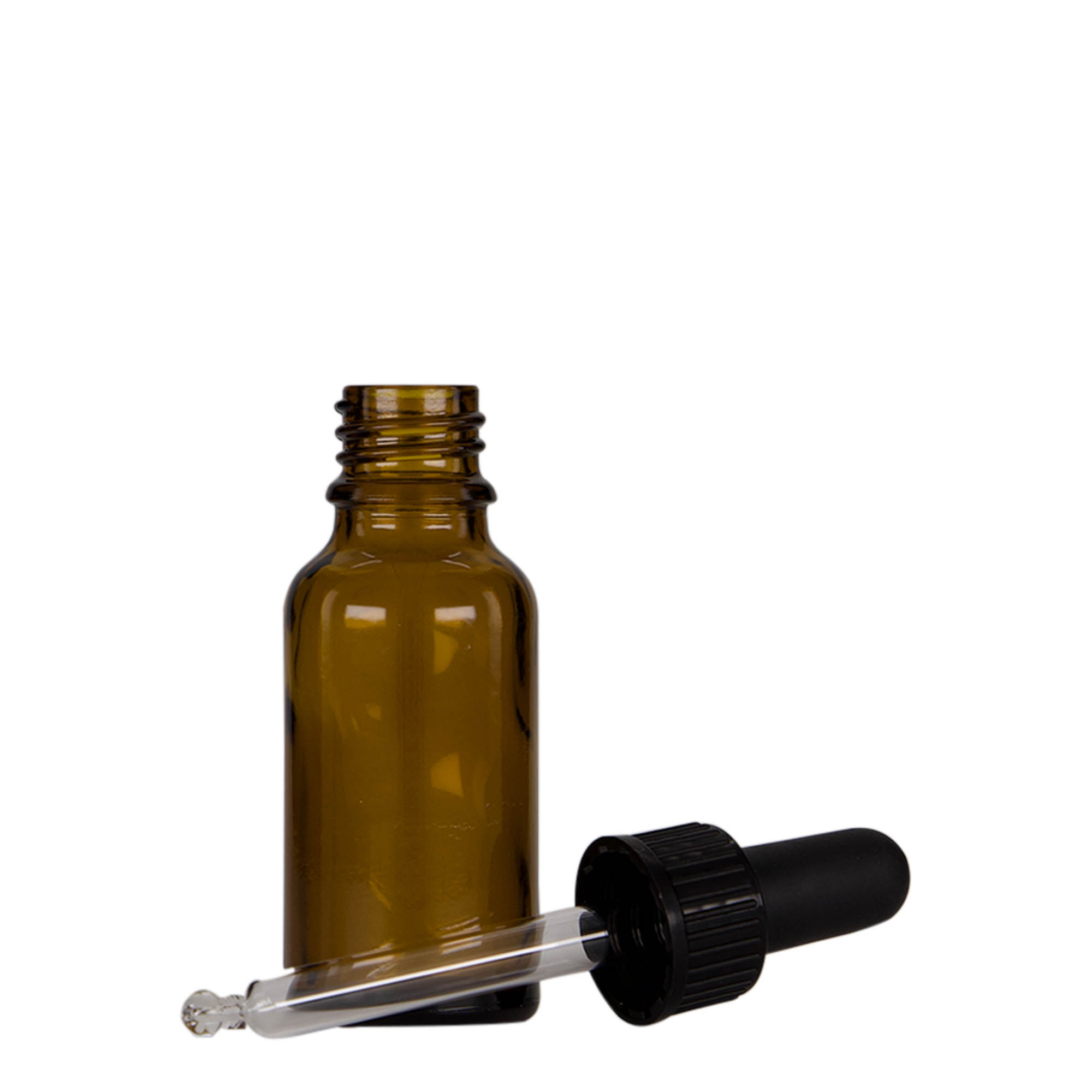 20 ml lääke-pipettipullo, lasia, ruskea-musta, suuaukko: DIN 18 20 ml lääke-pipettipullo, lasia, ruskea-musta, suuaukko: DIN 18