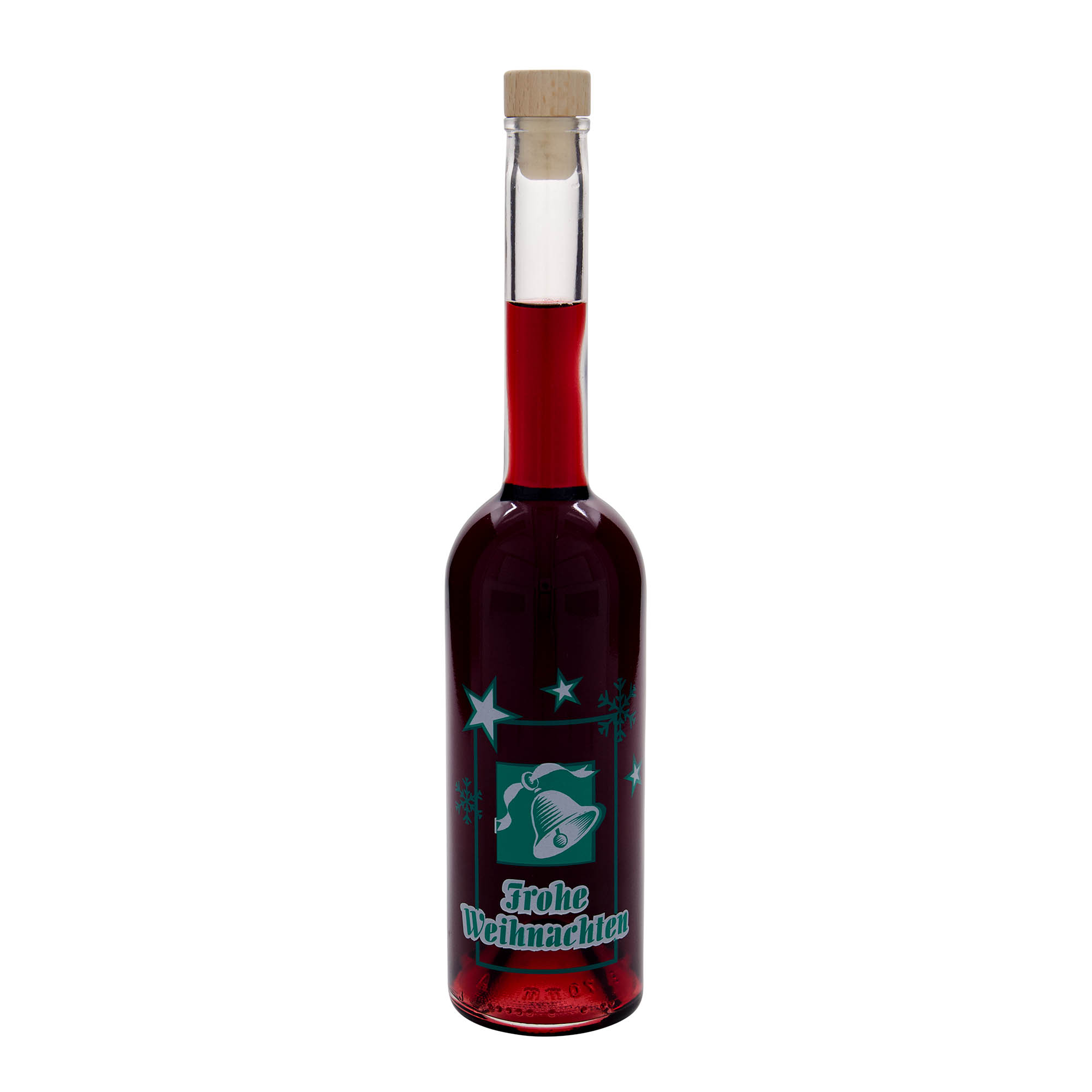 500 ml lasipullo ”Opera”, kuva: Hyvää joulua, suuaukko: korkki