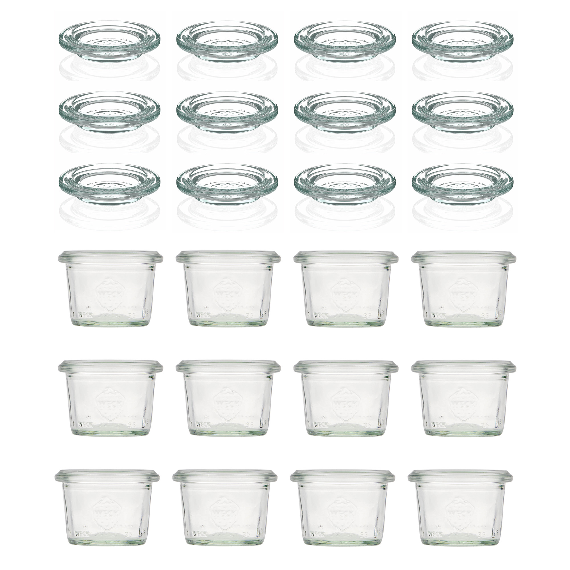 12x 35 ml WECK-kaatopurkki lasikannella RR 40