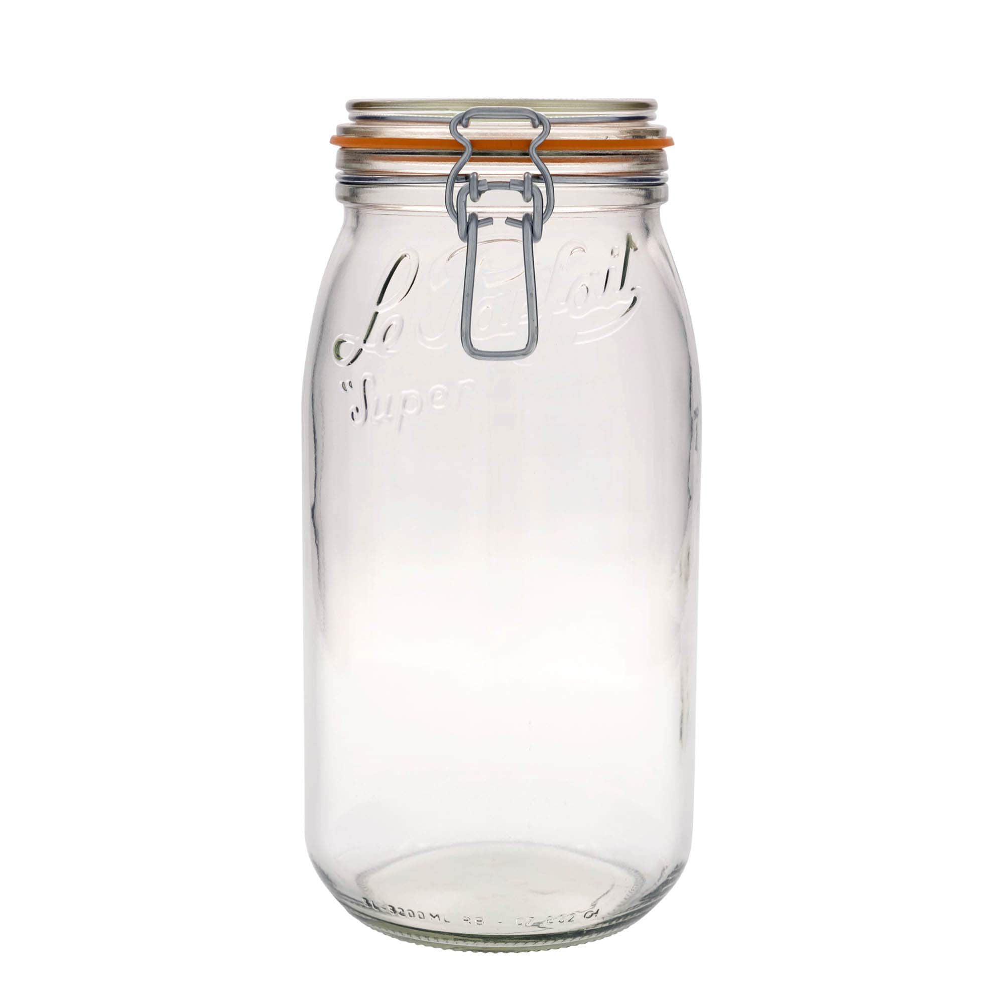 3000 ml patenttikorkillinen lasipurkki 'Le Parfait Super Bocal', suu: patenttikorkki 3000 ml patenttikorkillinen lasipurkki 'Le Parfait Super Bocal', suu: patenttikorkki