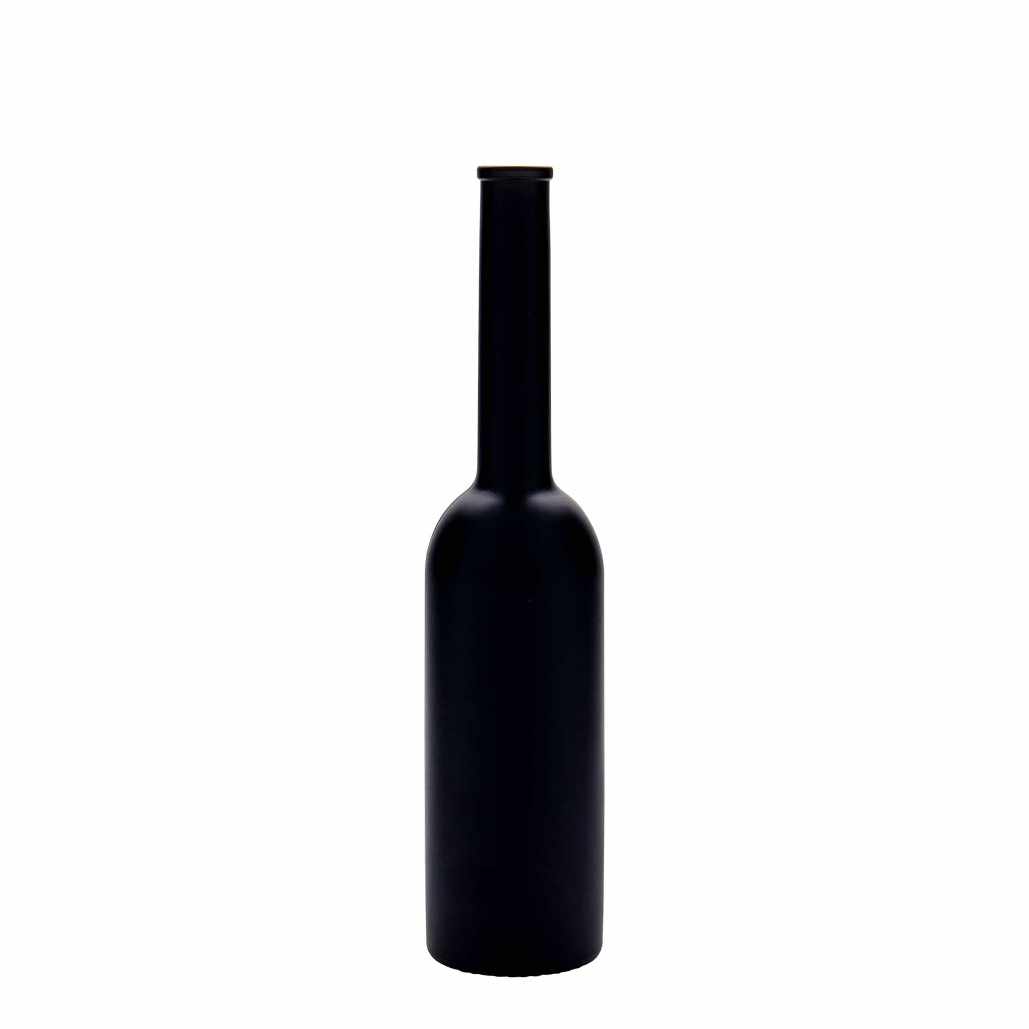 200 ml lasipullo 'Opera', musta, suuaukko: korkki
