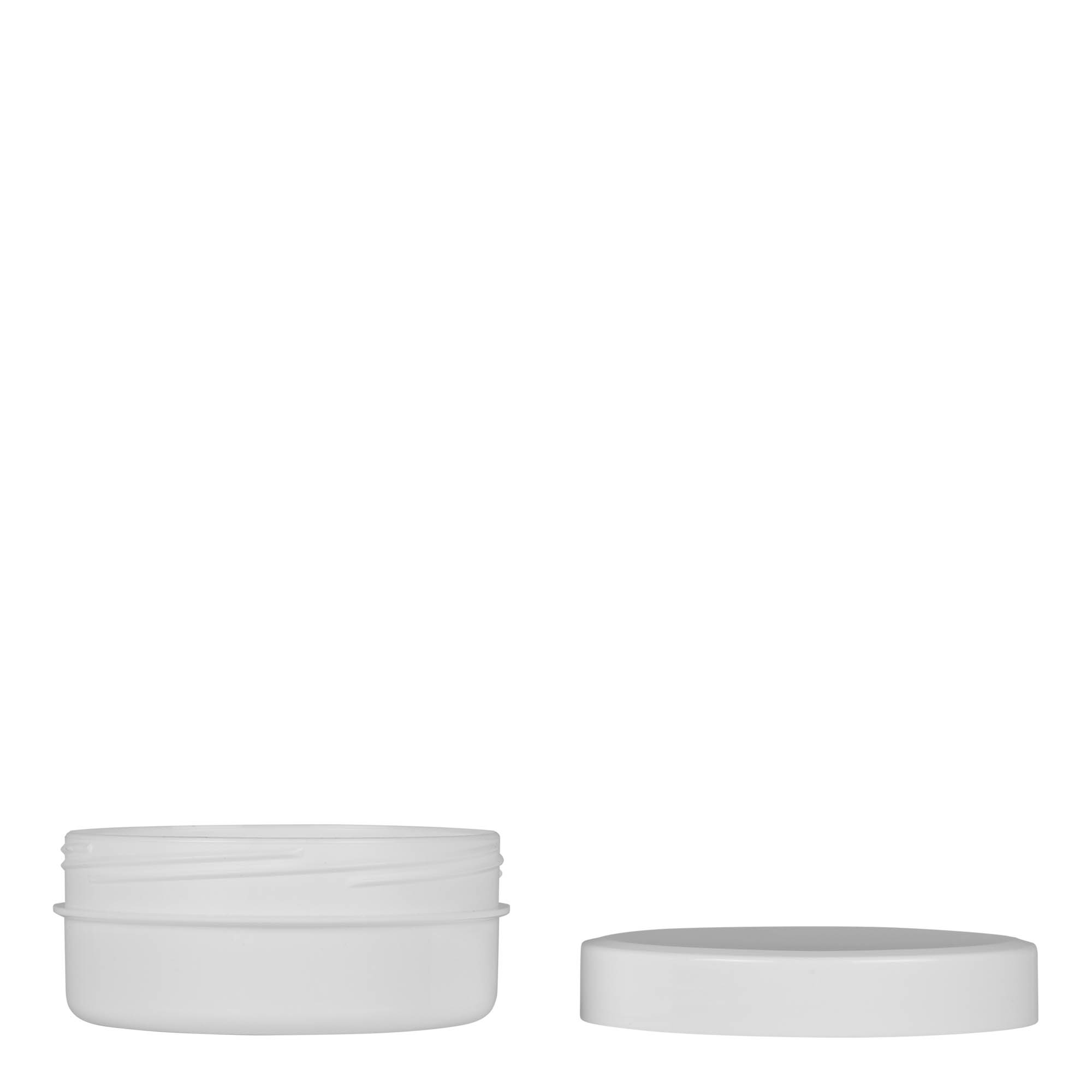 125 ml muovipurkki 'White Line', PP, valkoinen, suuaukko: ruuvikorkki