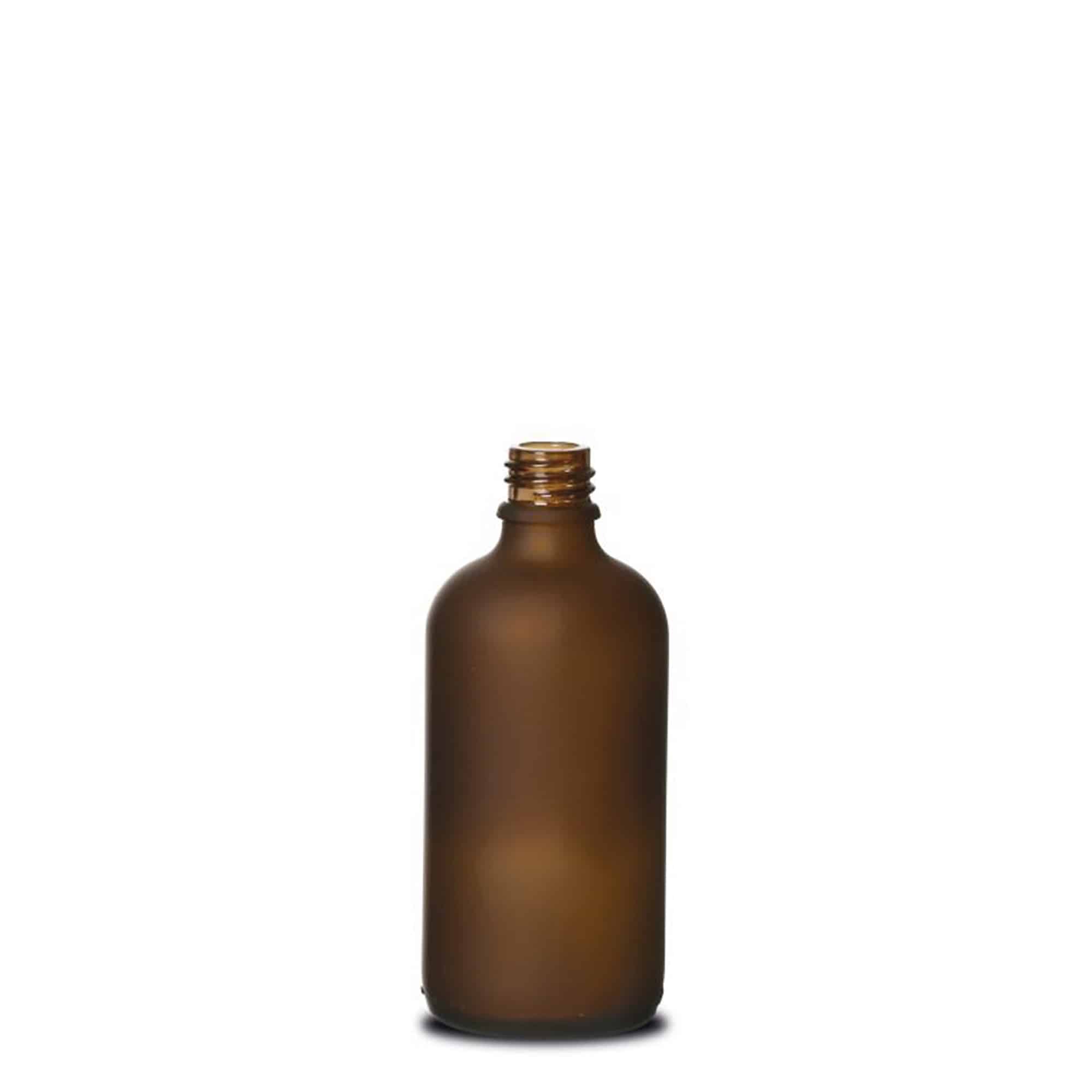 100 ml lääkepullo, lasia, ruskea huurrettu, suuaukko: DIN 18