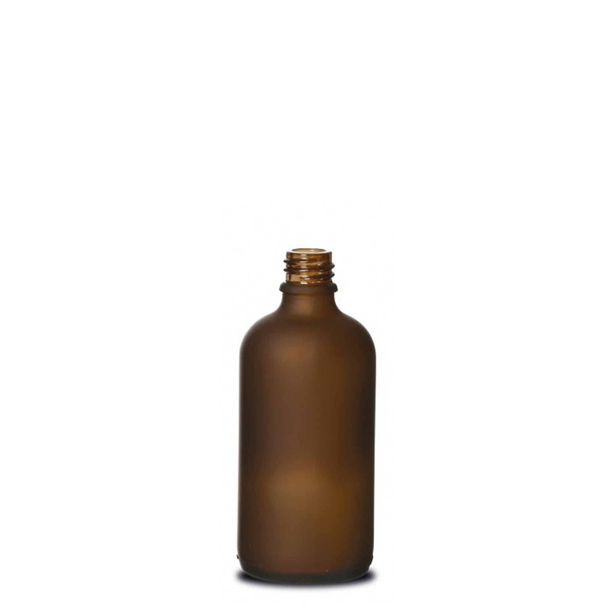 100 ml lääkepullo, lasia, ruskea huurrettu, suuaukko: DIN 18