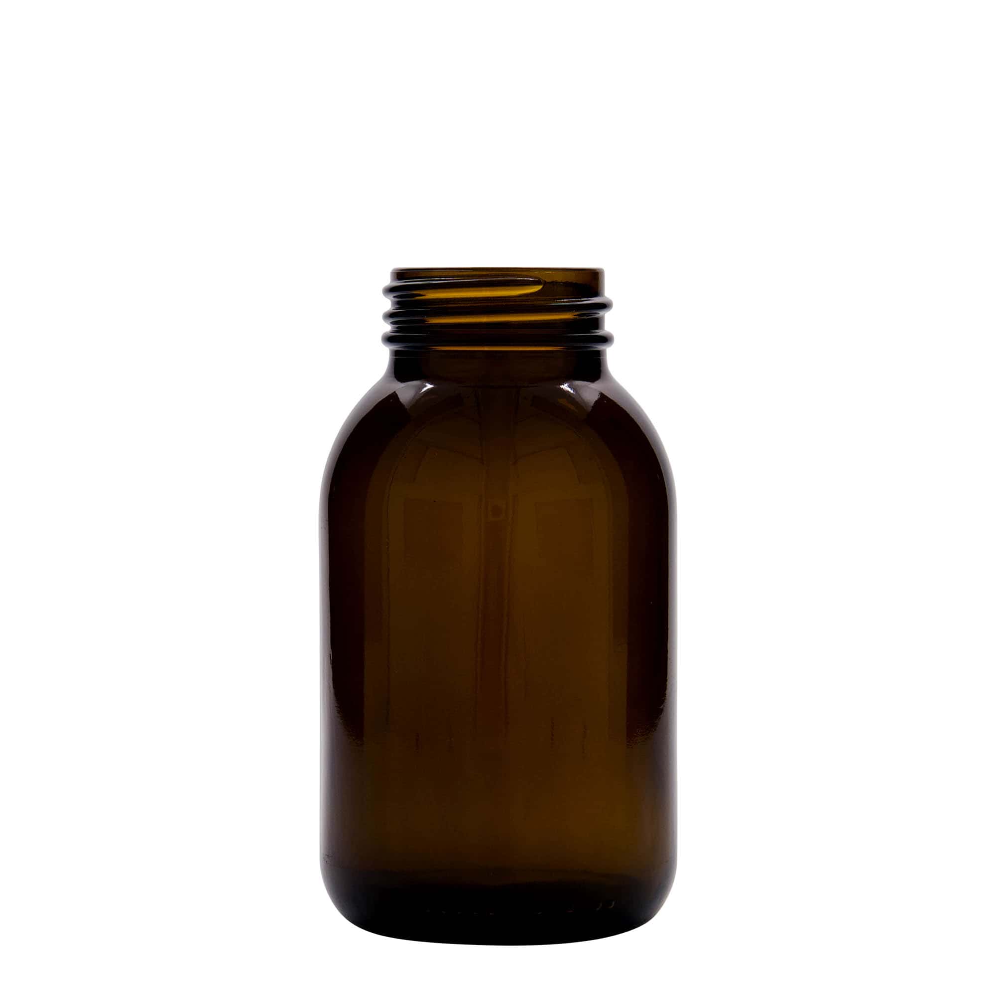 500 ml leveäkaul. lasipurkki, ruskea, suu: DIN 55
