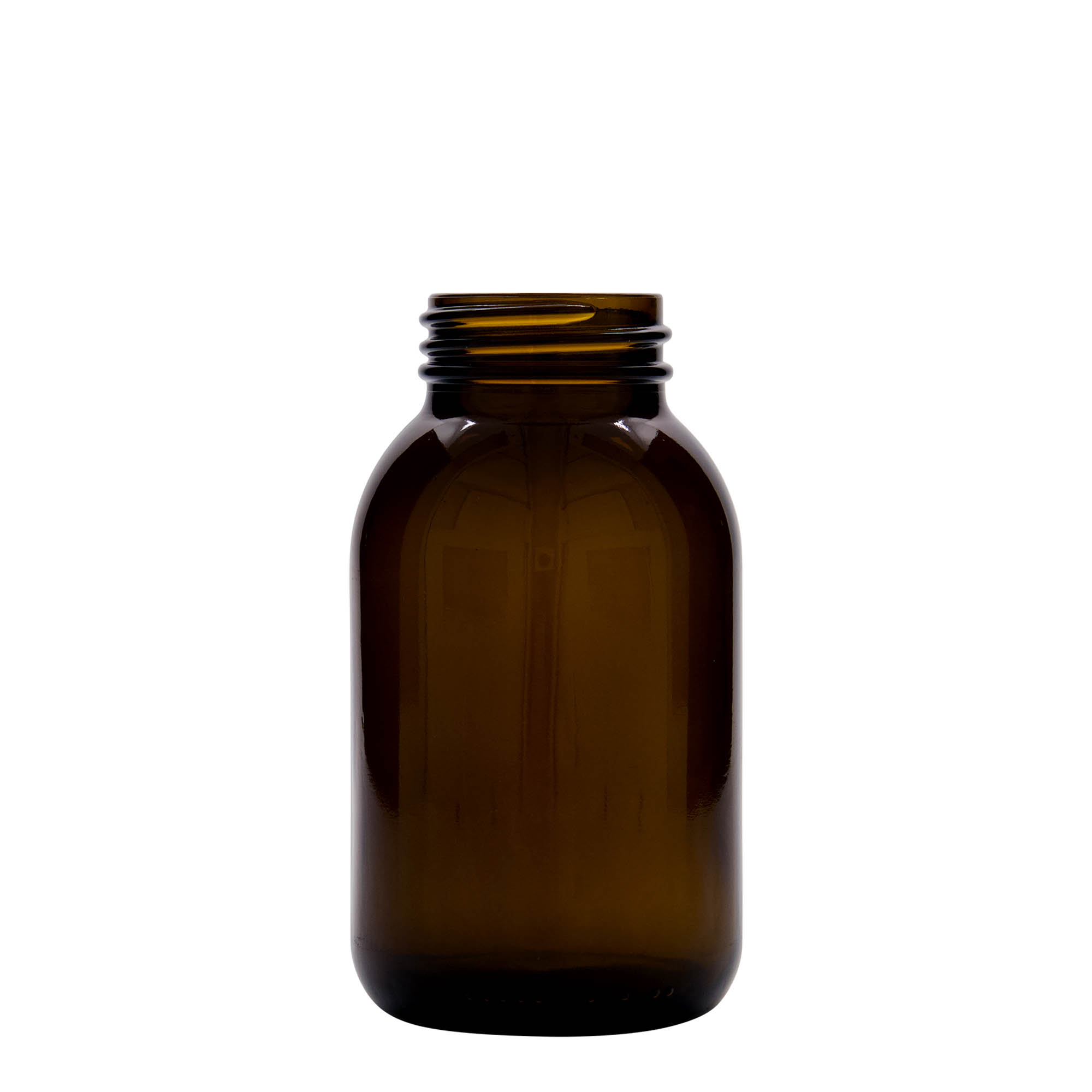 500 ml leveäkaulainen lasi, ruskea, suuaukko: DIN 55