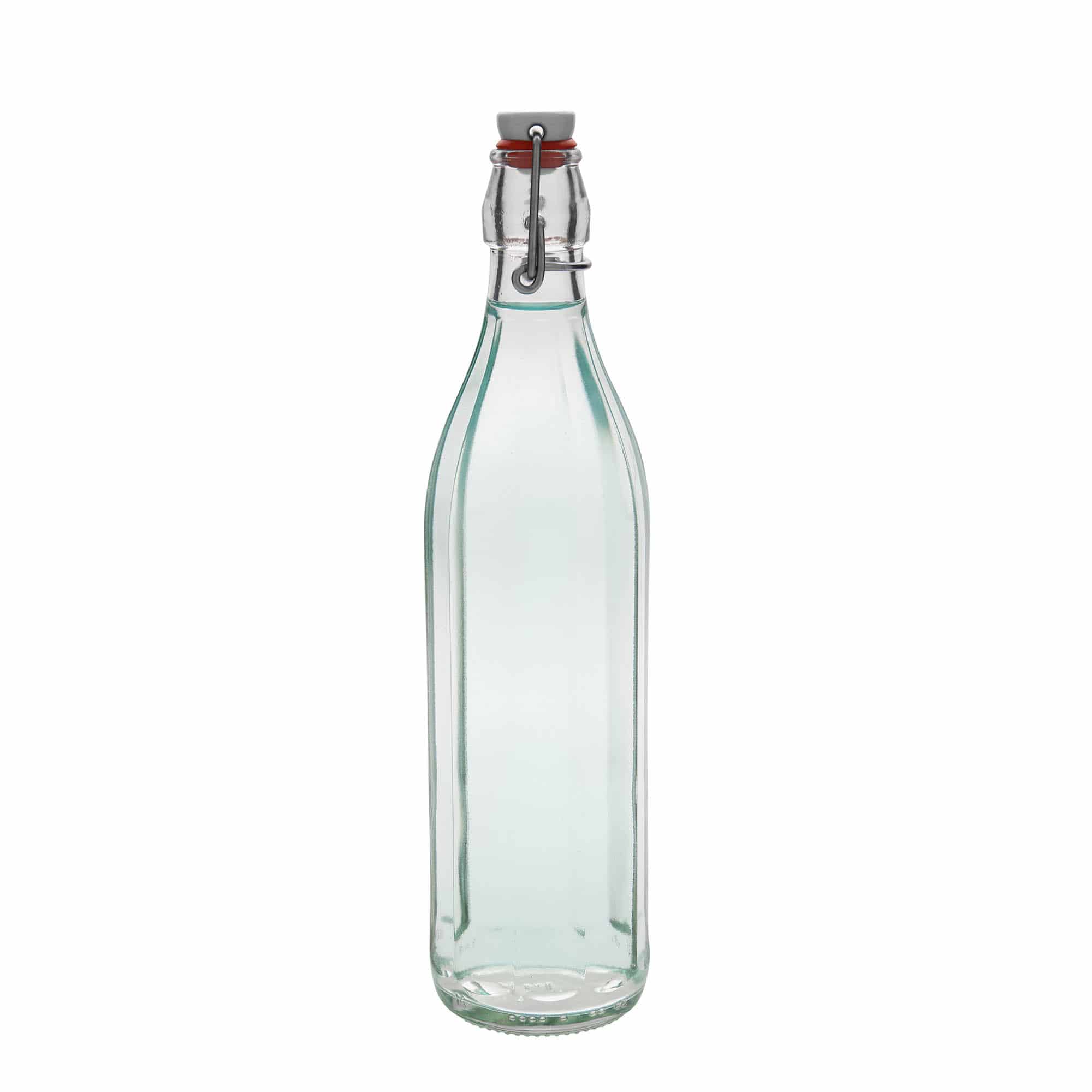 750 ml lasipullo 'Bravo', kymmenkulmainen, suuaukko: lukittava kannellinen