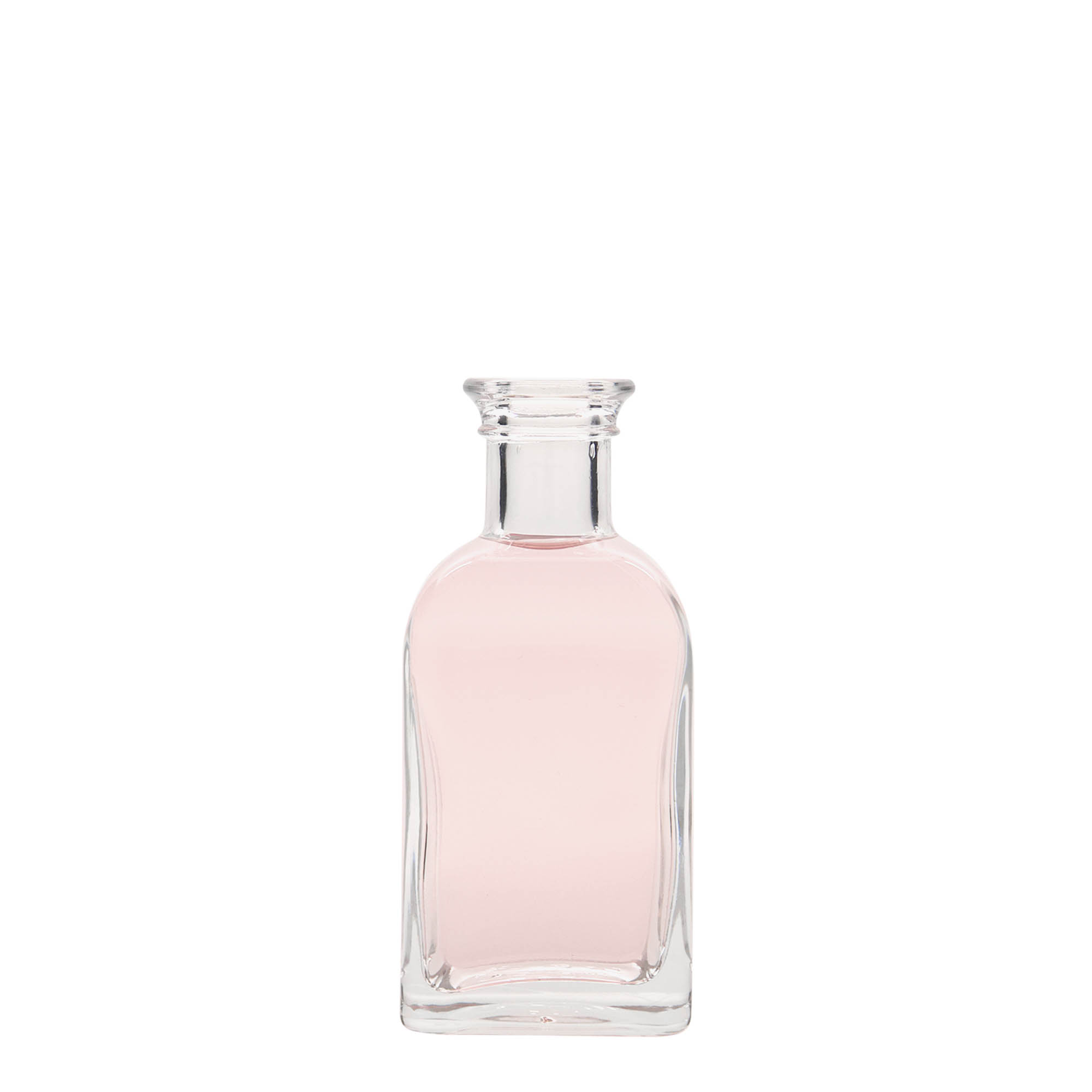 100 ml apteekkarin lasipullo Carré, neliö, suu: korkki