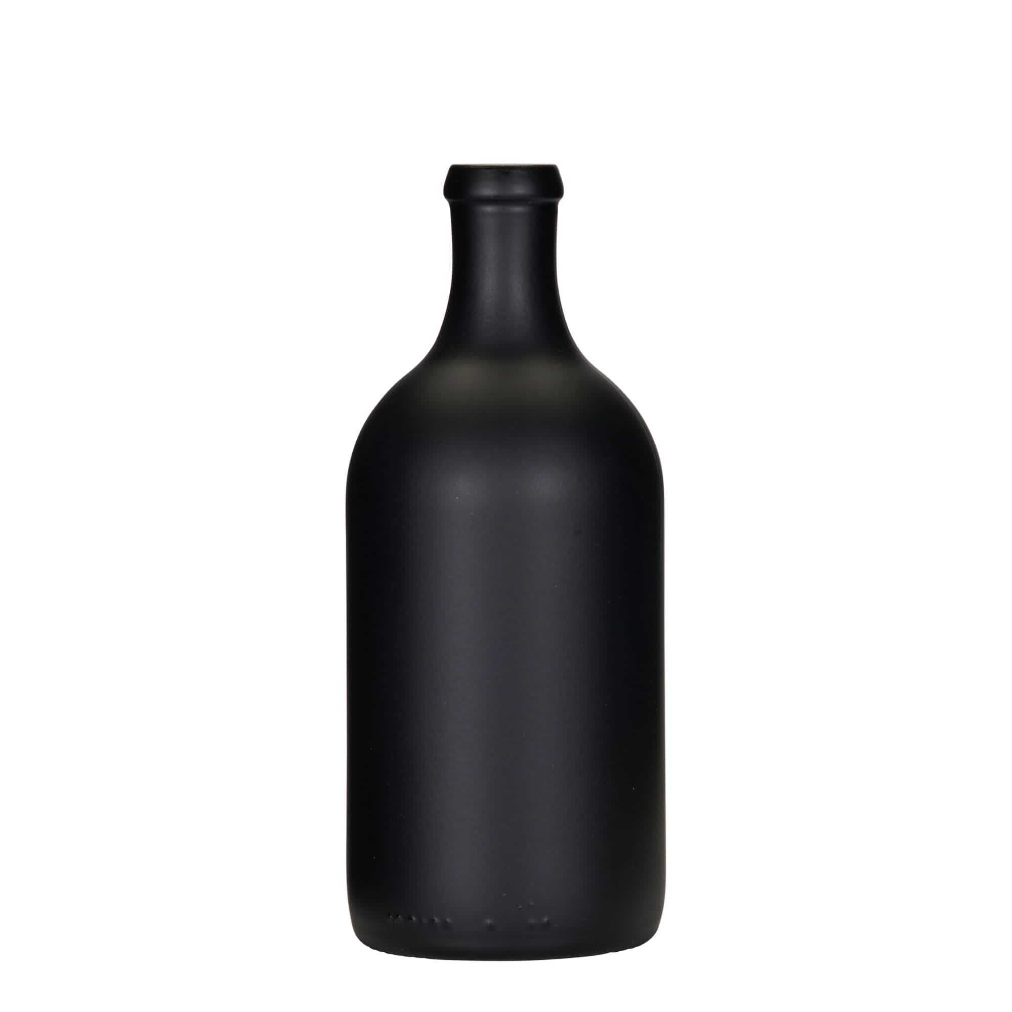 500 ml lasipullo 'Ginevra Leggera', musta, suu: korkki 500 ml lasipullo 'Ginevra Leggera', musta, suu: korkki