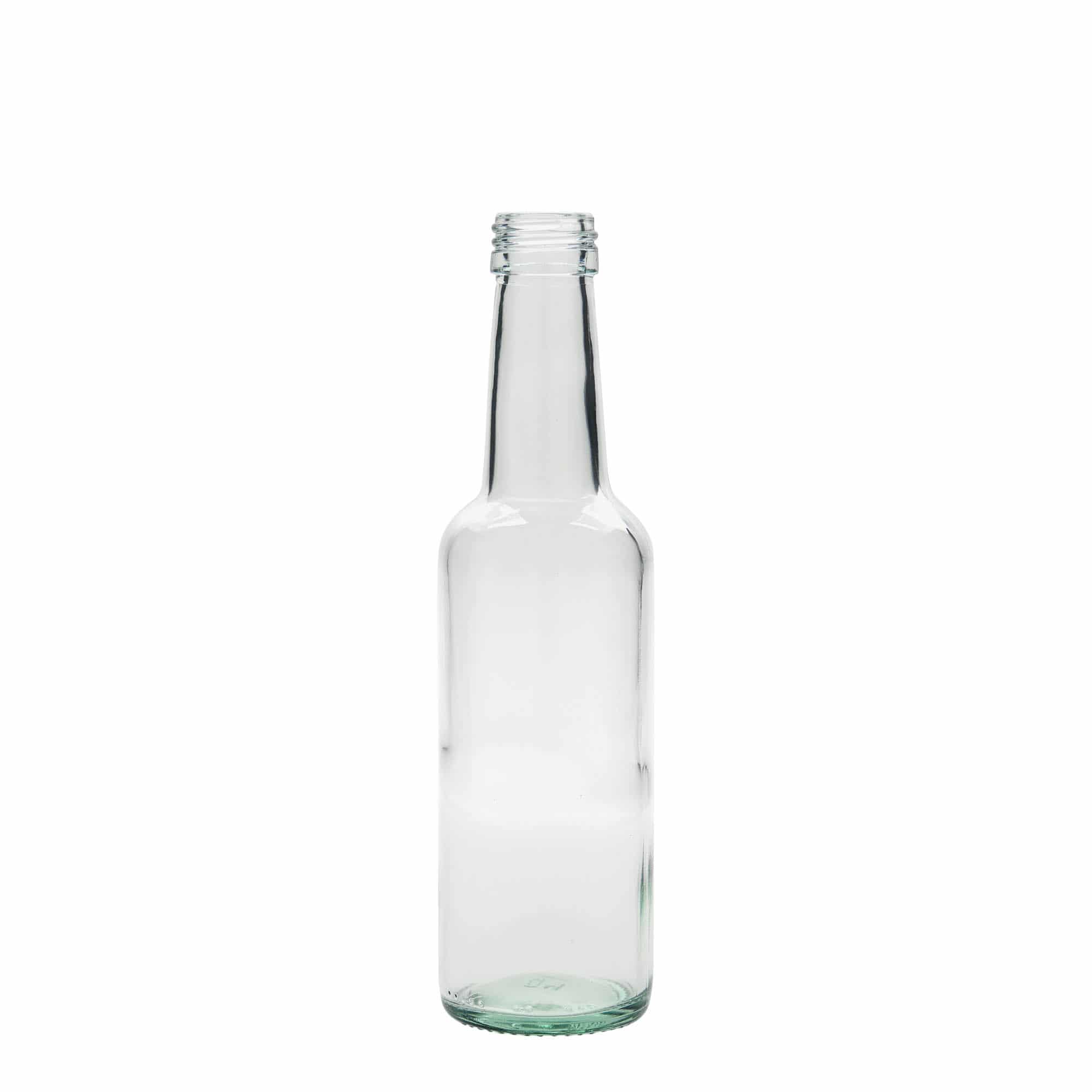 250 ml lasipullo suorakauluksella, suuaukko: PP 28
