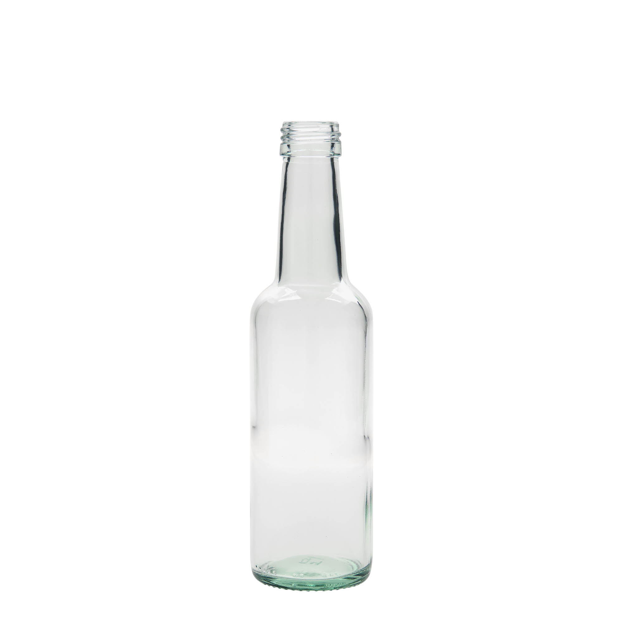 250 ml lasipullo suorakauluksella, suuaukko: PP 28