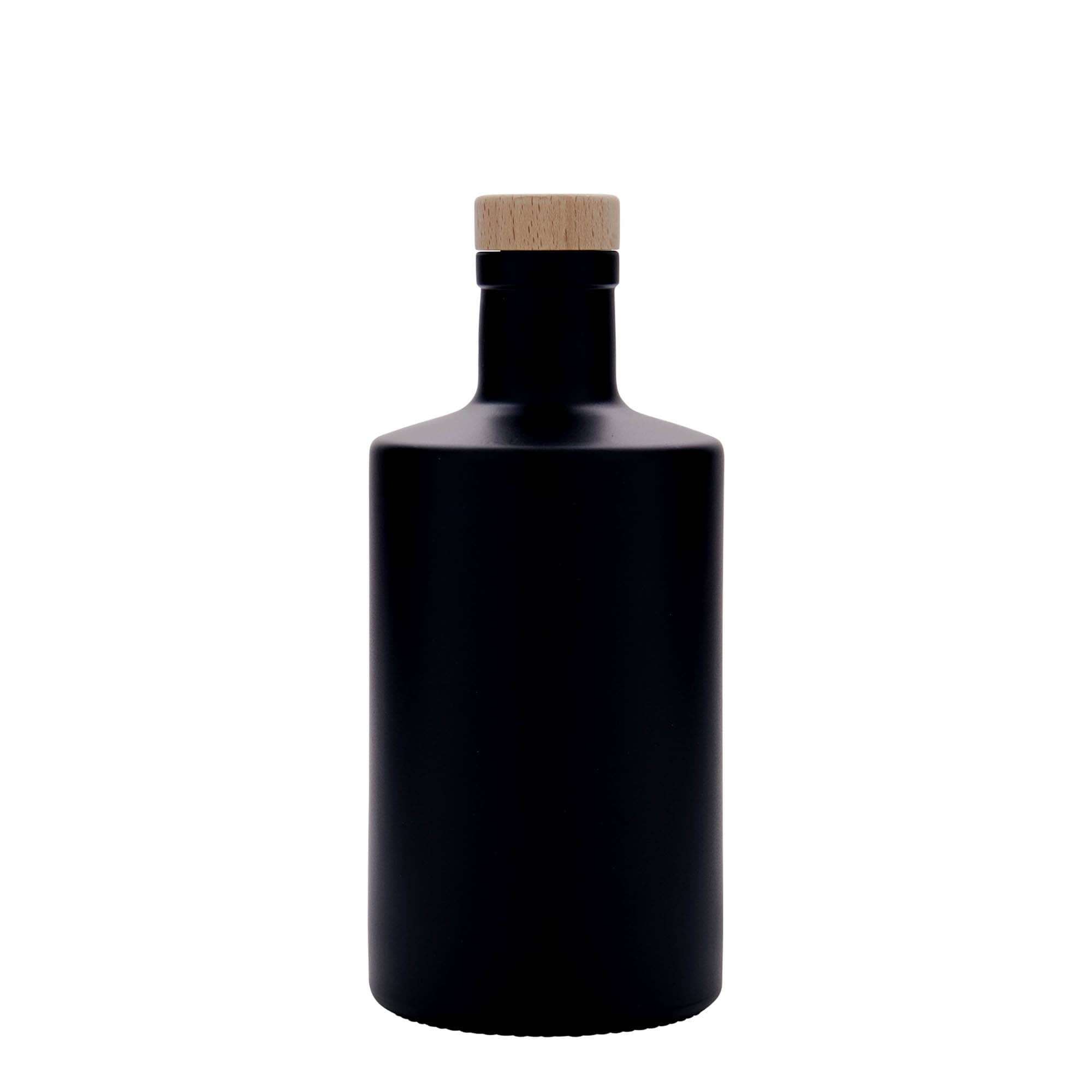 500 ml lasipullo ”Caroline”, musta, suuaukko: korkki