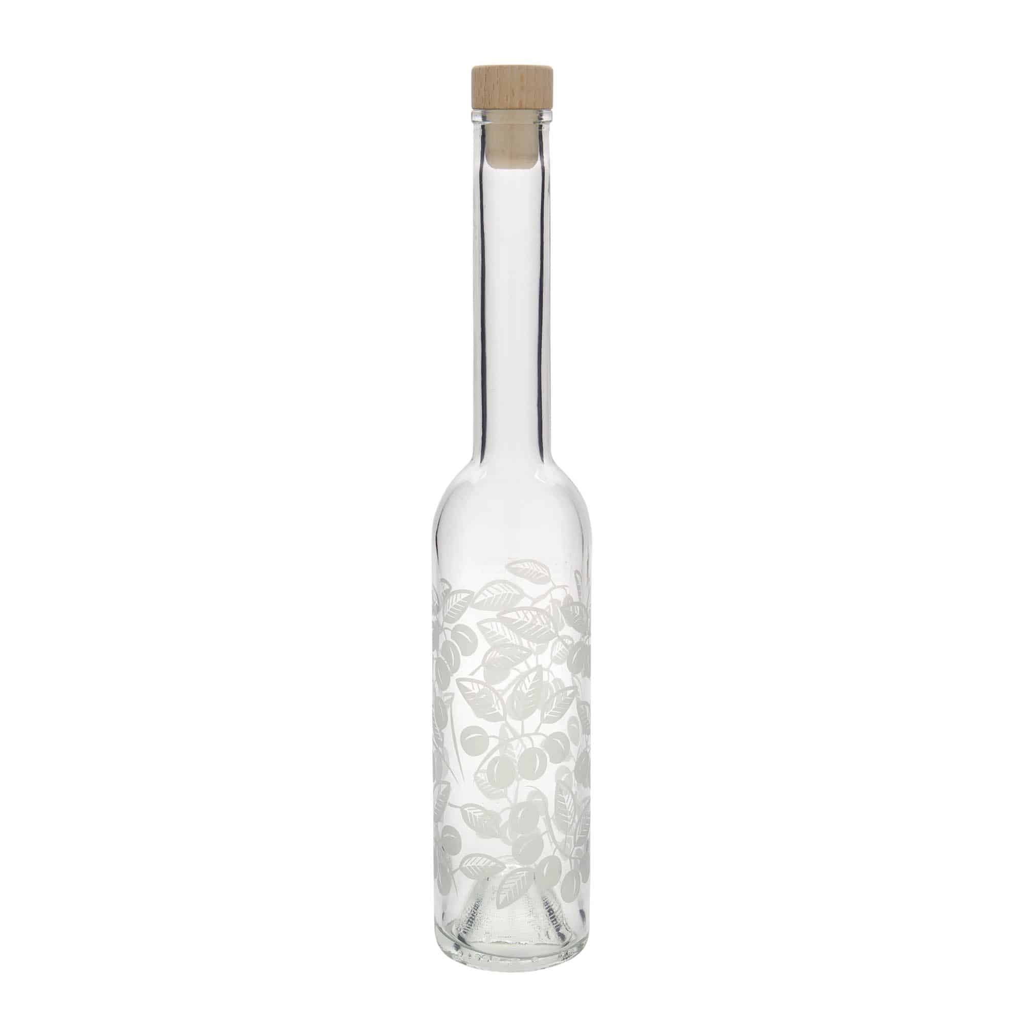 350 ml lasipullo 'Ooppera', kuvio: mirabelli, suu: korkki