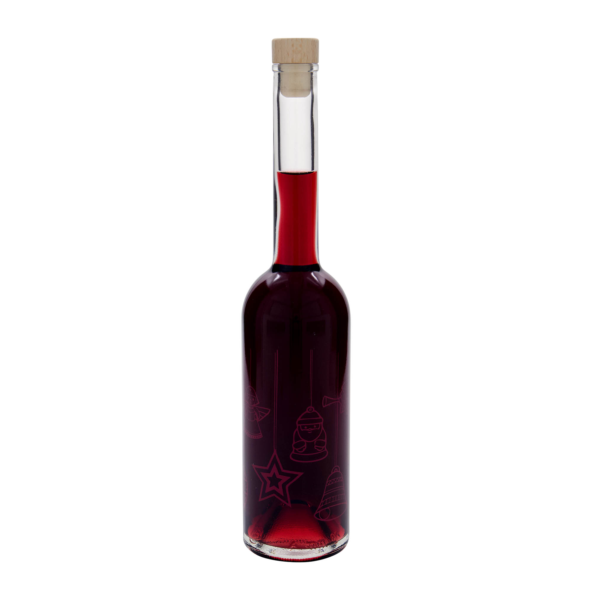 500 ml lasipullo 'Ooppera', kuvio: tähdet, suu: korkki