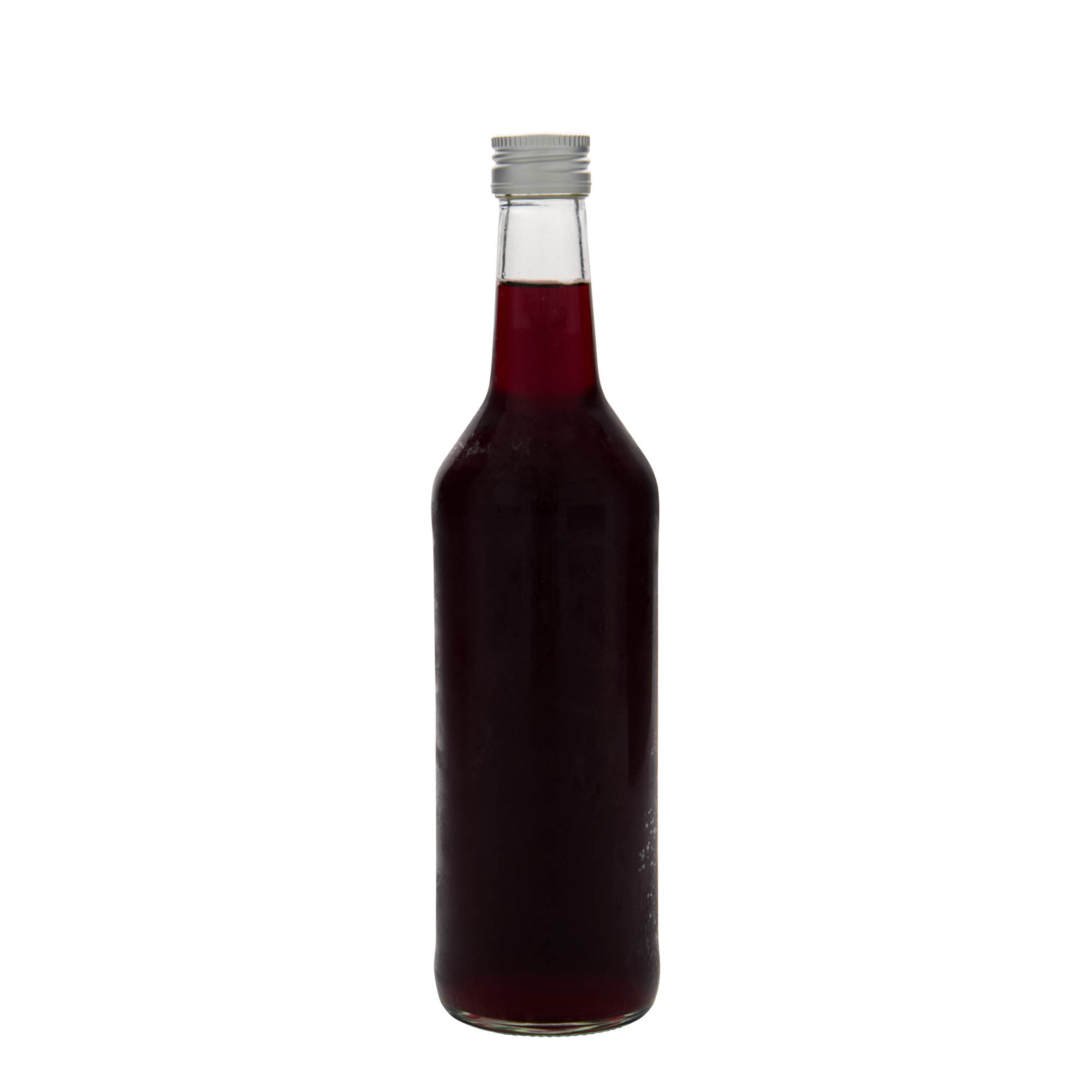 500 ml lasipullo suoralla kaulalla, suuaukko: PP 28
