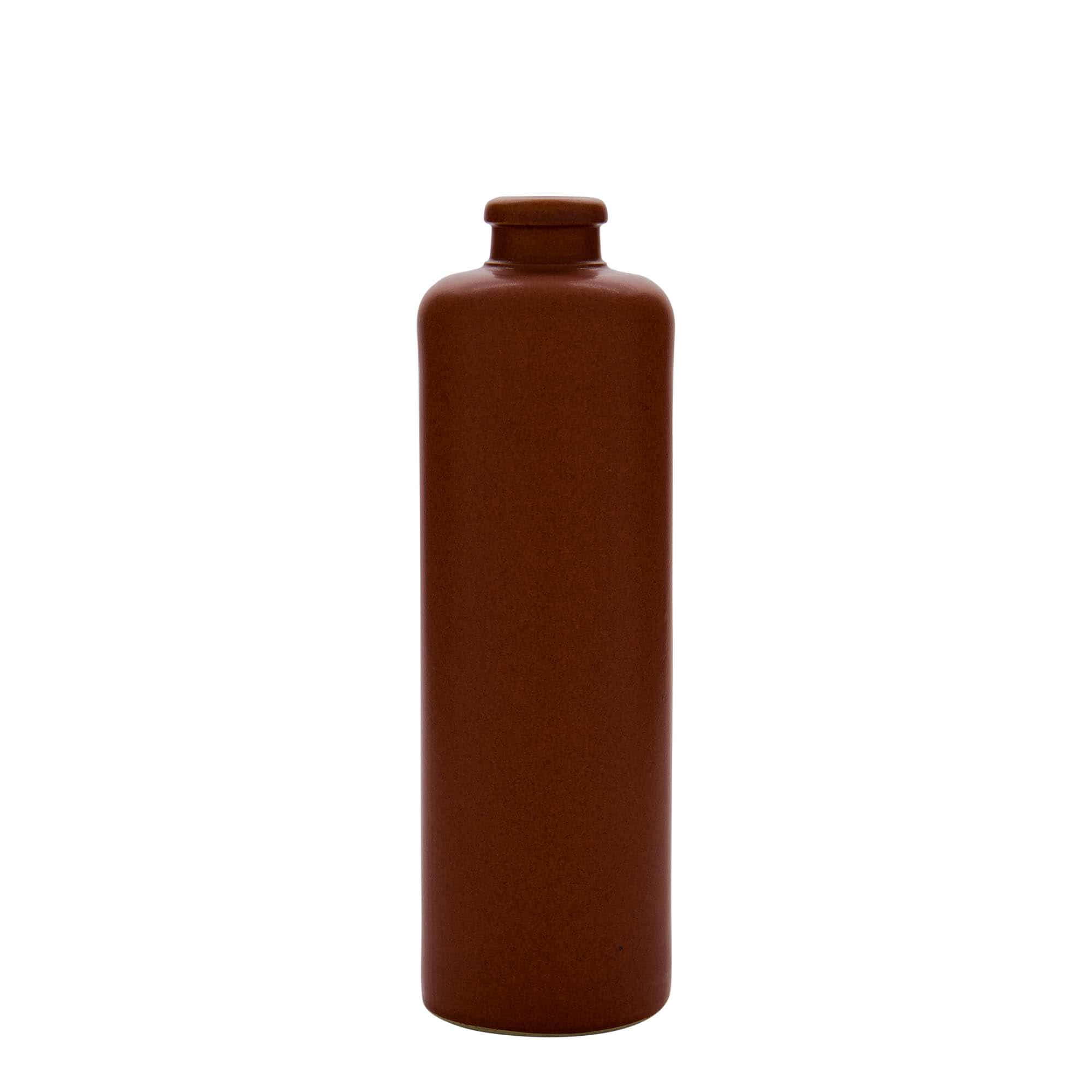 500 ml savituoppi, keraaminen, punaruskea, suu: korkki