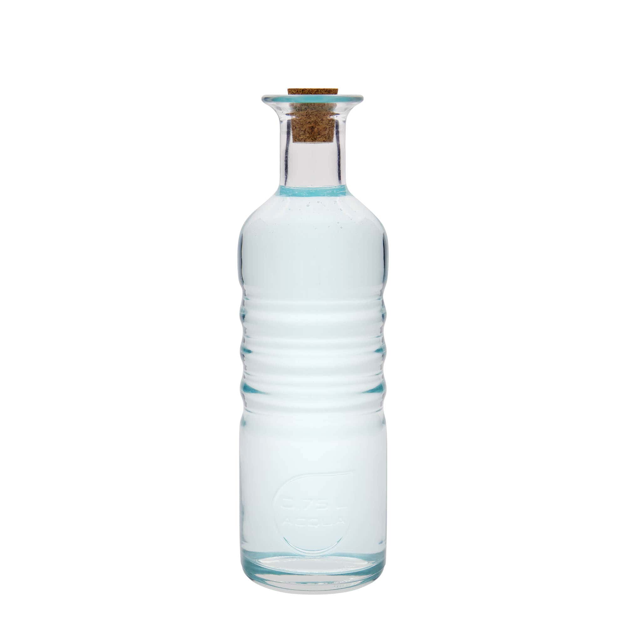 750 ml lasipullo ”Optima Acqua”, suuaukko: korkki