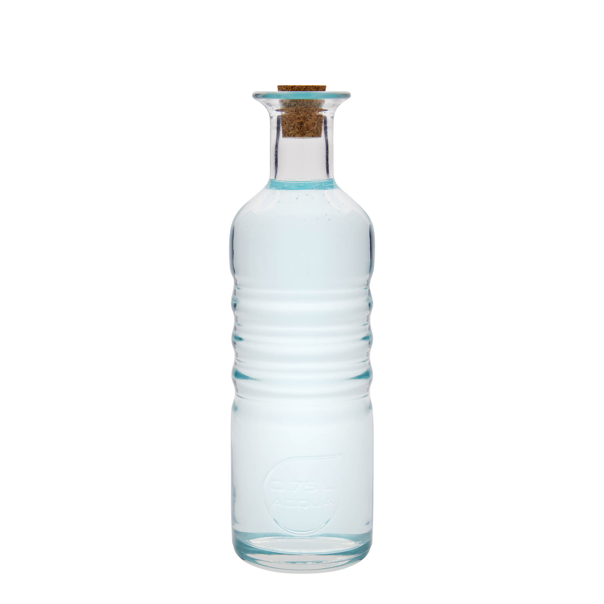 750 ml lasipullo ”Optima Acqua”, suuaukko: korkki