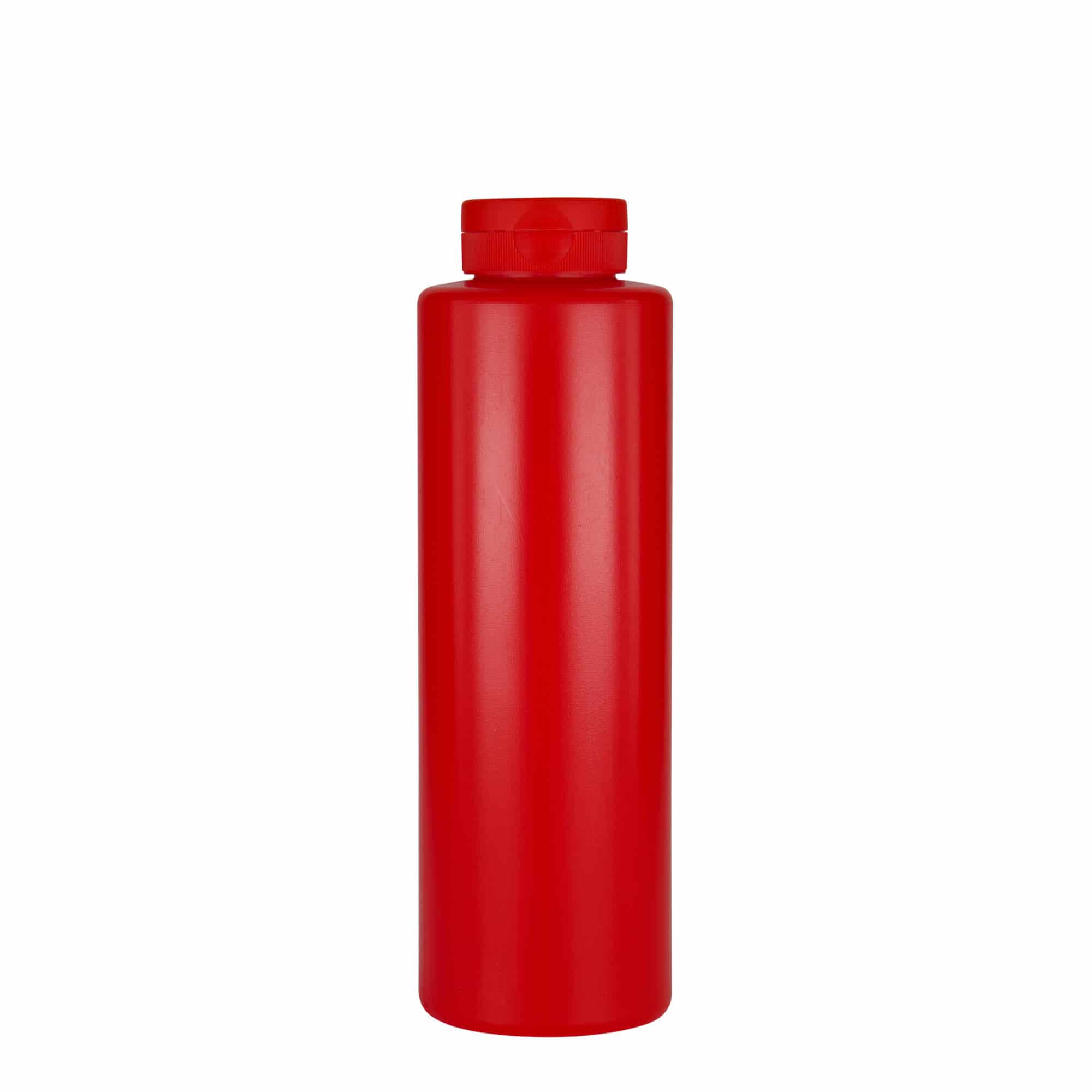 500 ml kastikepullo, LDPE-muovi, punainen, suuaukko: 38/400