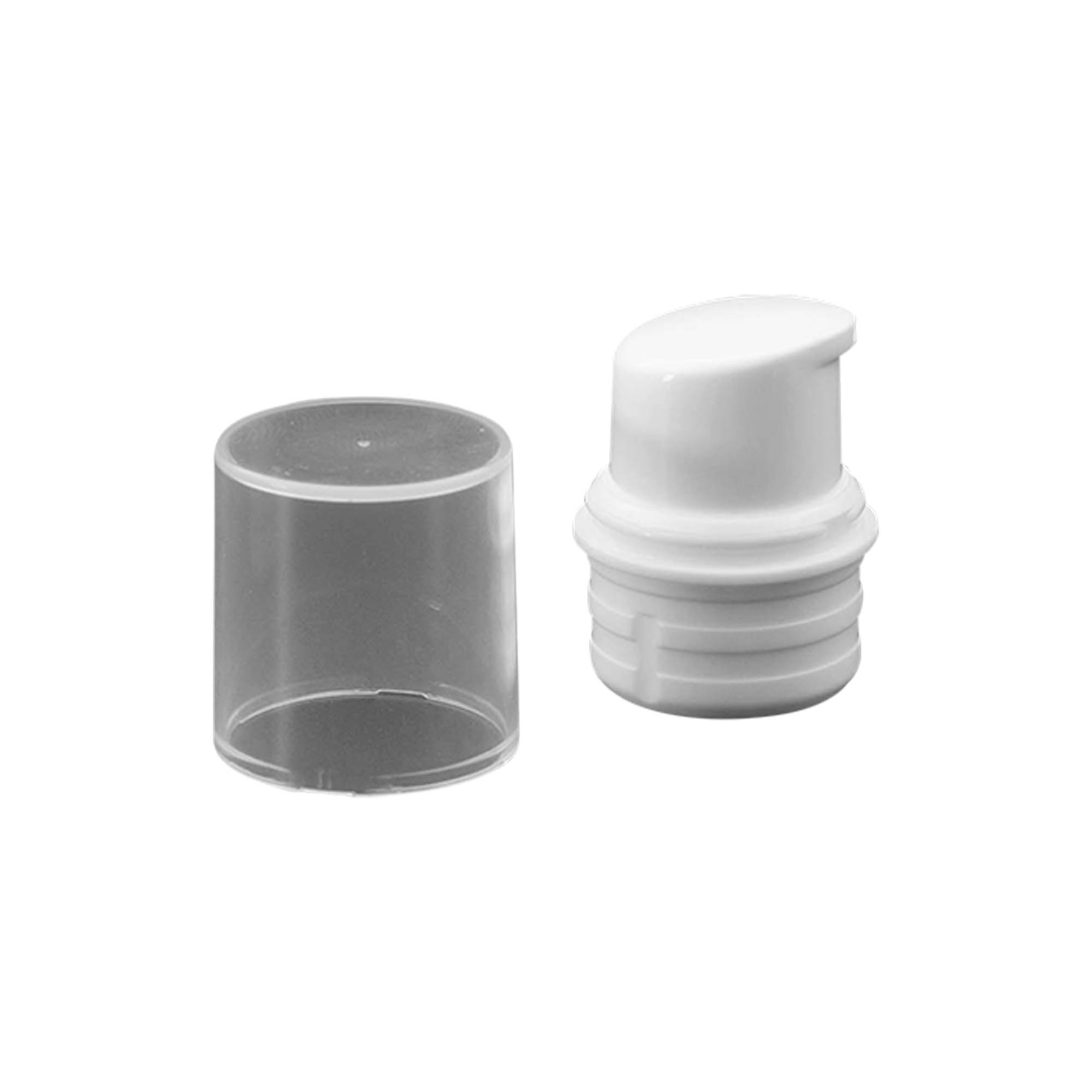 Airless-annostelupumppukoppa 'Nano', PP-muovi, valkoinen Airless-annostelupumppukoppa 'Nano', PP-muovi, valkoinen