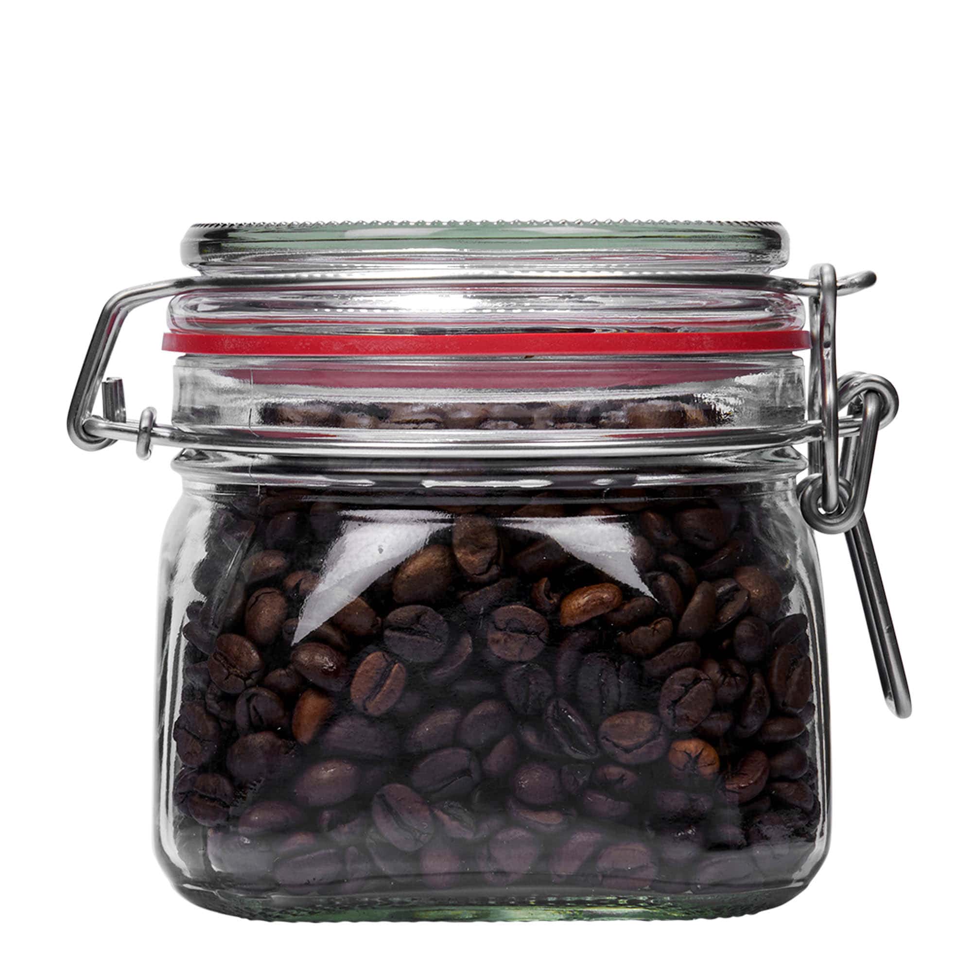 550 ml lankalukollinen lasipurkki, neliömäinen, suuaukko: lankalukko