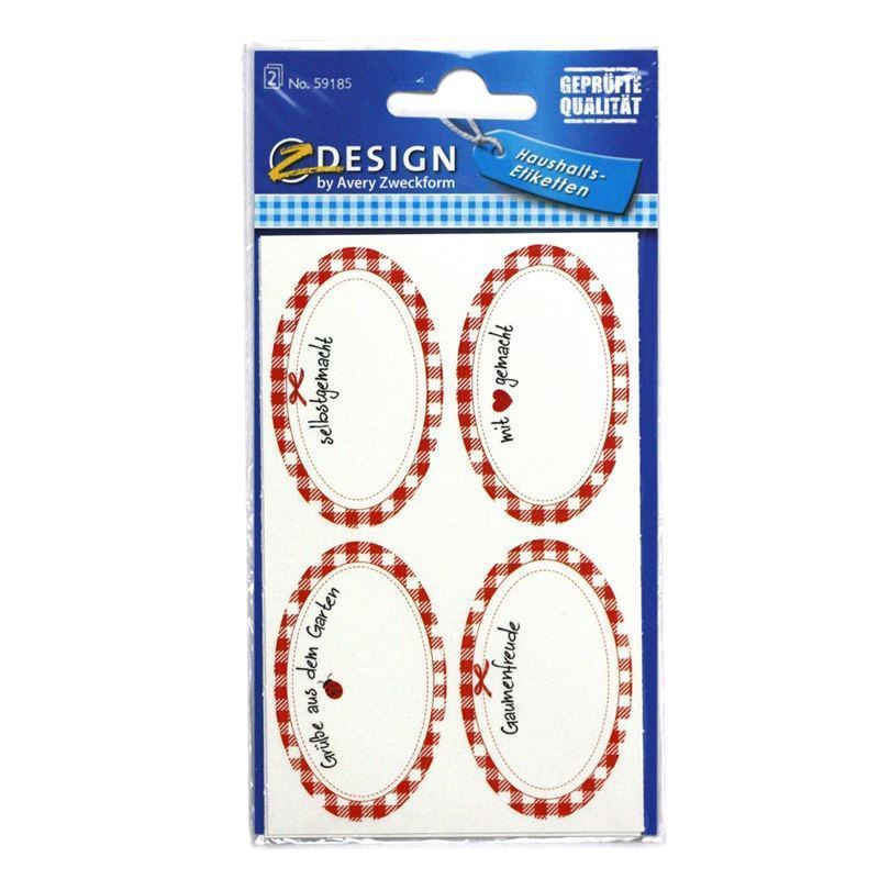 Zweckform-tarrat 'Itsetehty', ovaali, paperi, monivärinen