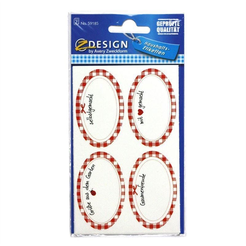 Zweckform-tarrat 'Itsetehty', ovaali, paperi, monivärinen